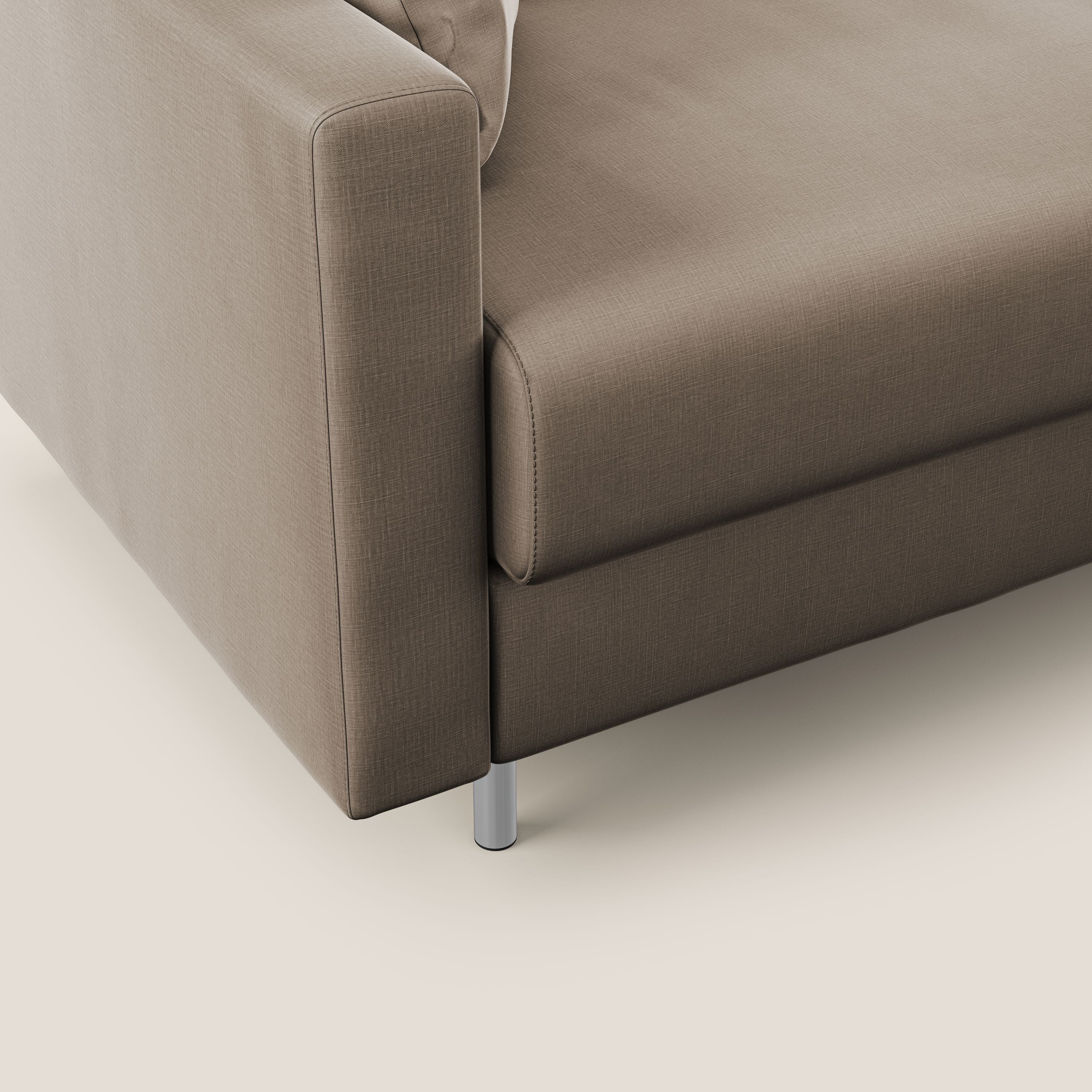 Andromeda divano letto angolare in velluto morbido impermeabile T01 marrone - divani.store