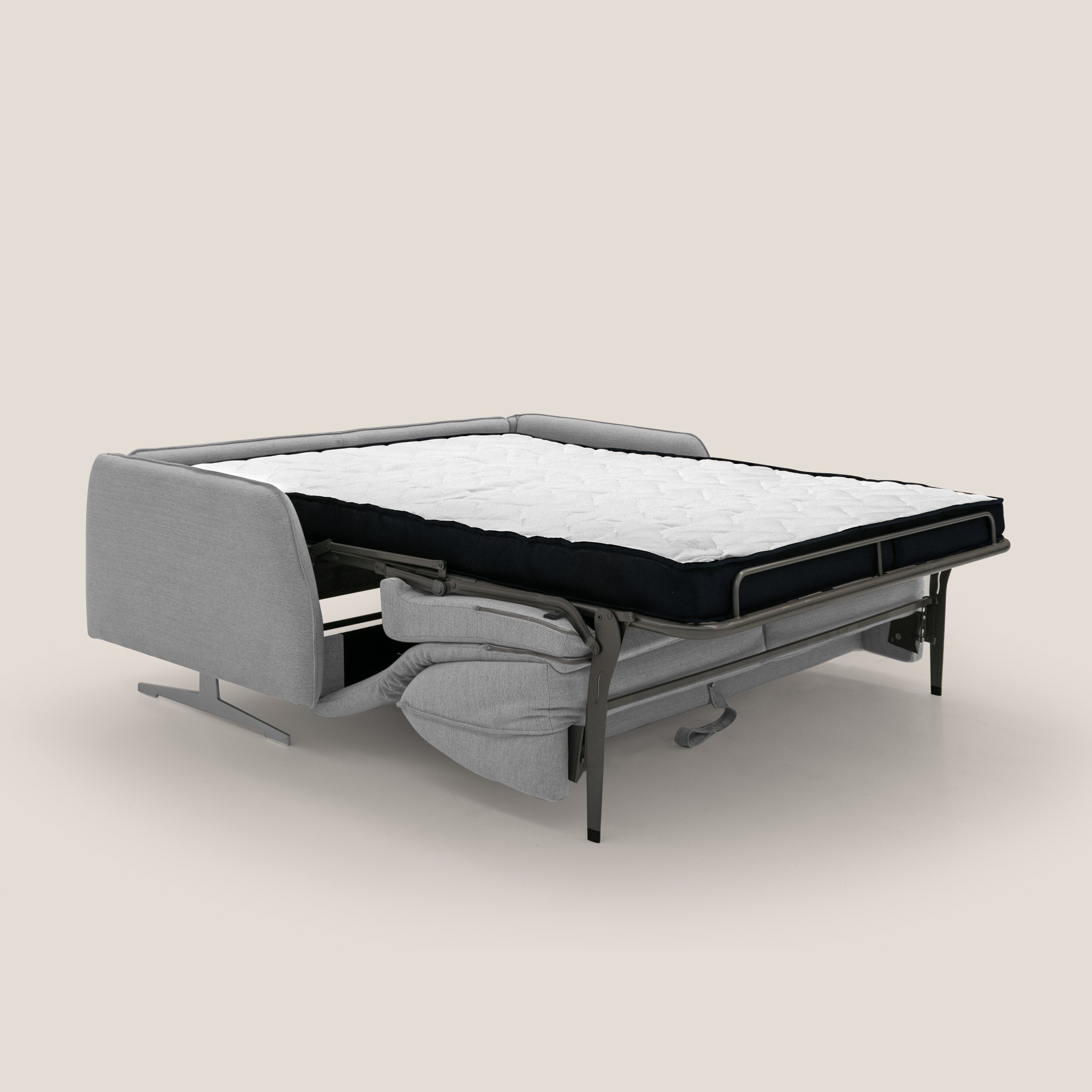 Texas Divano letto matrimoniale moderno in tessuto impermeabile T19 grigio - divani.store