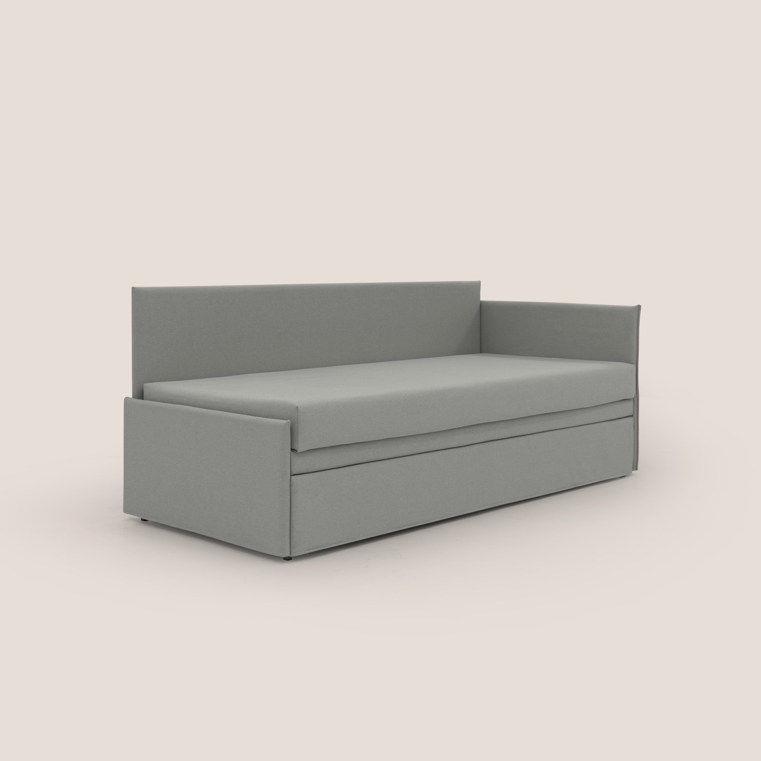 Durini Divano duplex con doppio letto in tessuto simil cotone impermeabile T13 grigio - divani.store