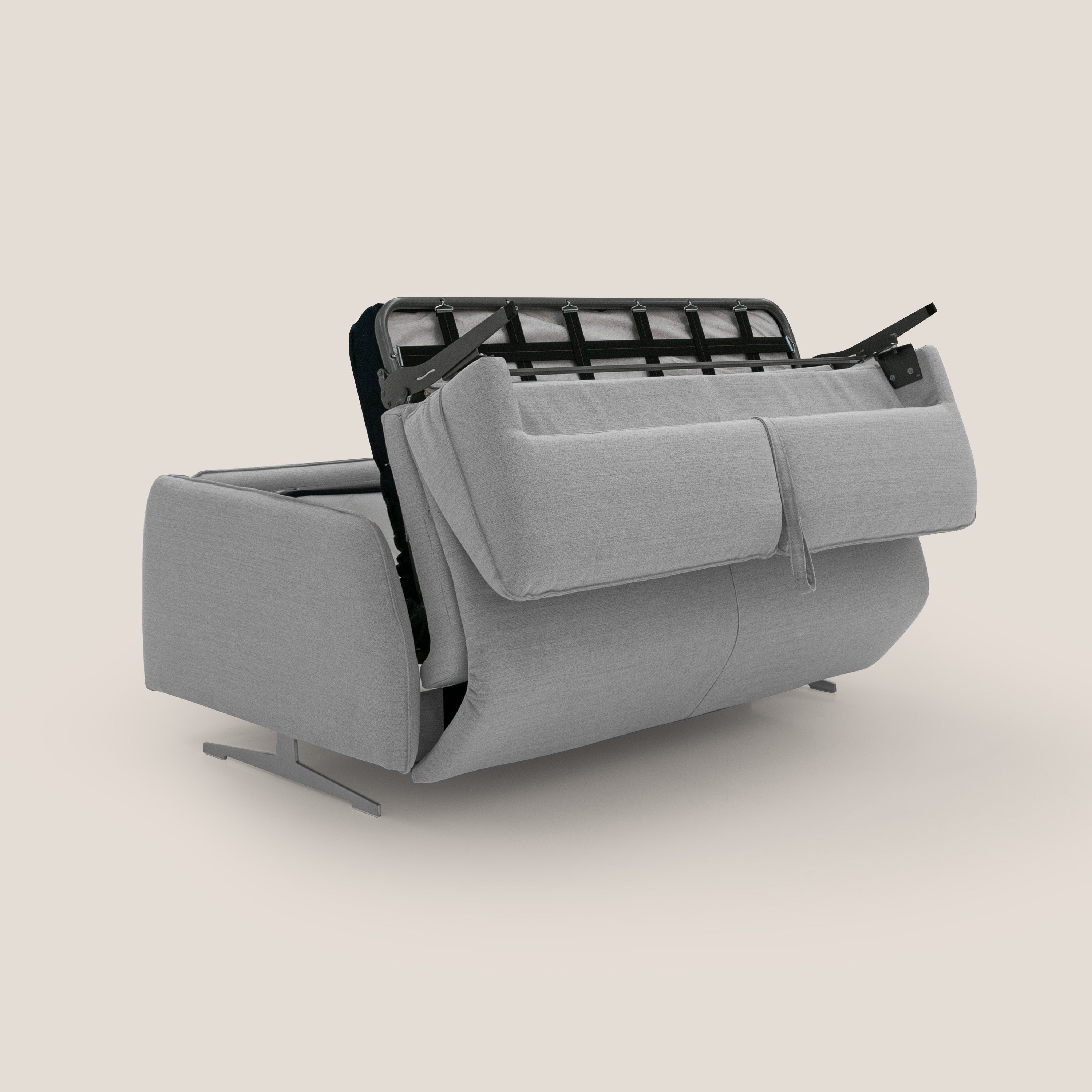 Texas Divano letto matrimoniale moderno in tessuto impermeabile T19 grigio - divani.store