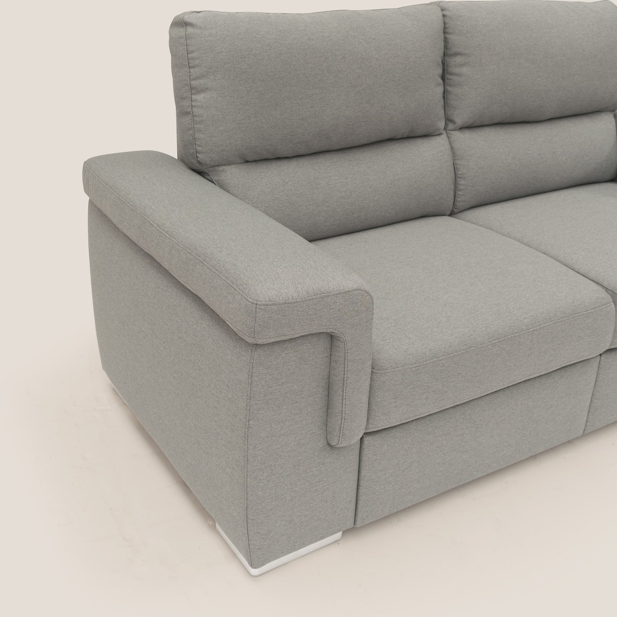 Spazio Sofa mit 2 ausziehbaren Ottomanen aus wasserfestem baumwollähnlichem Stoff T13