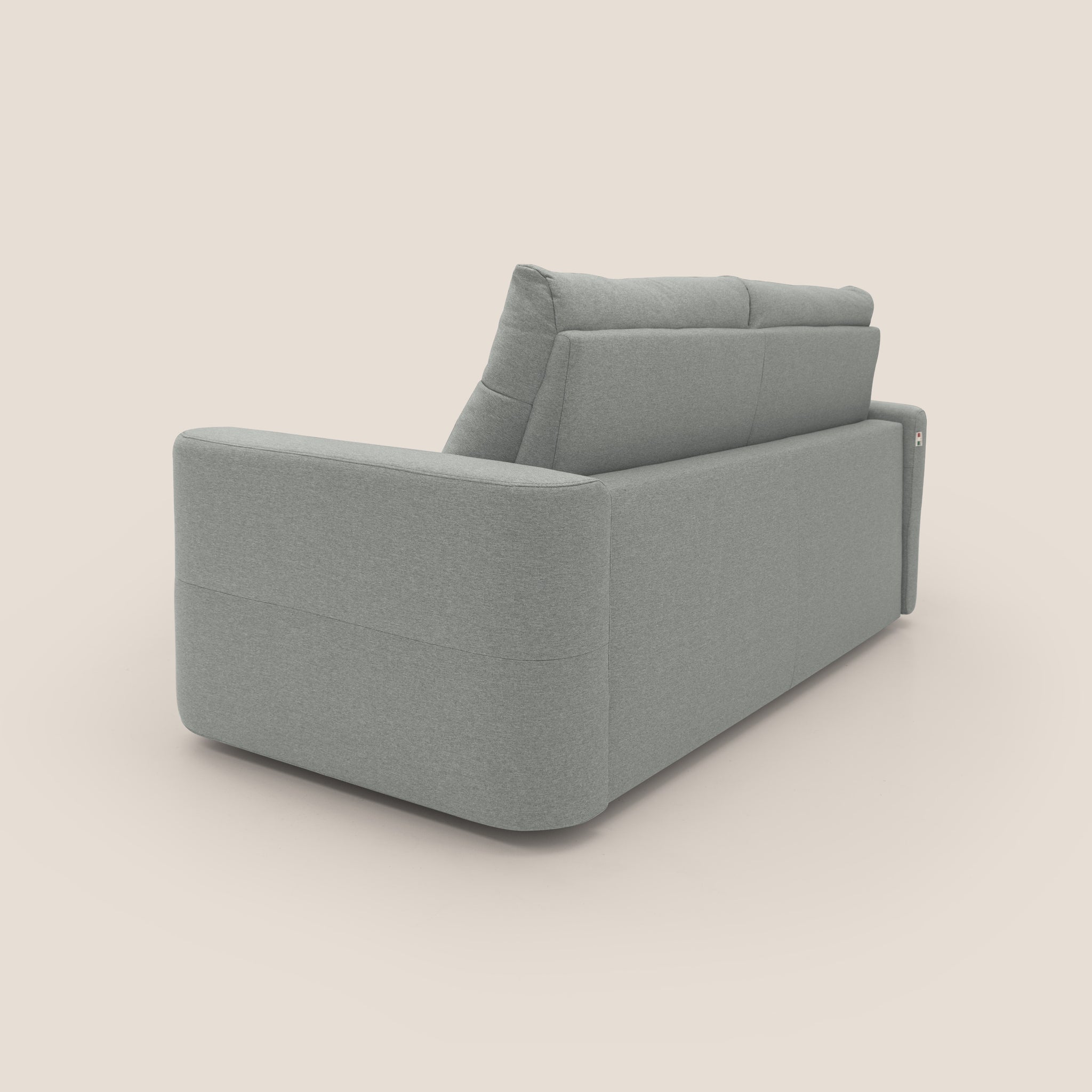 Cupido Schlafsofa 202 cm (mat. 140x197 cm) Matratze H18 aus wasserfestem, baumwollähnlichem Stoff T13 GRAU