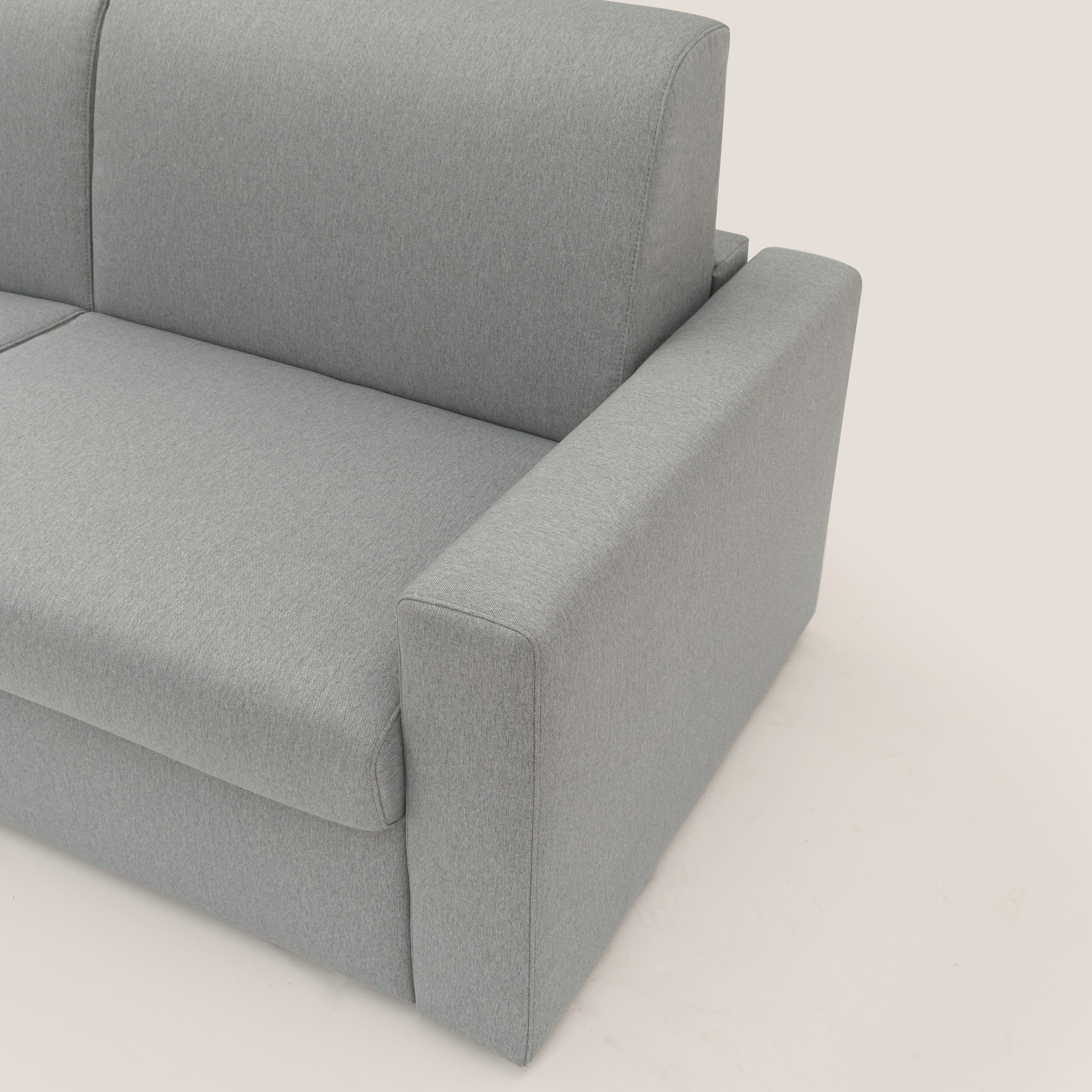 Kansas Divano letto matrimoniale alto 20 cm in tessuto impermeabile misto cotone T13 grigio - divani.store