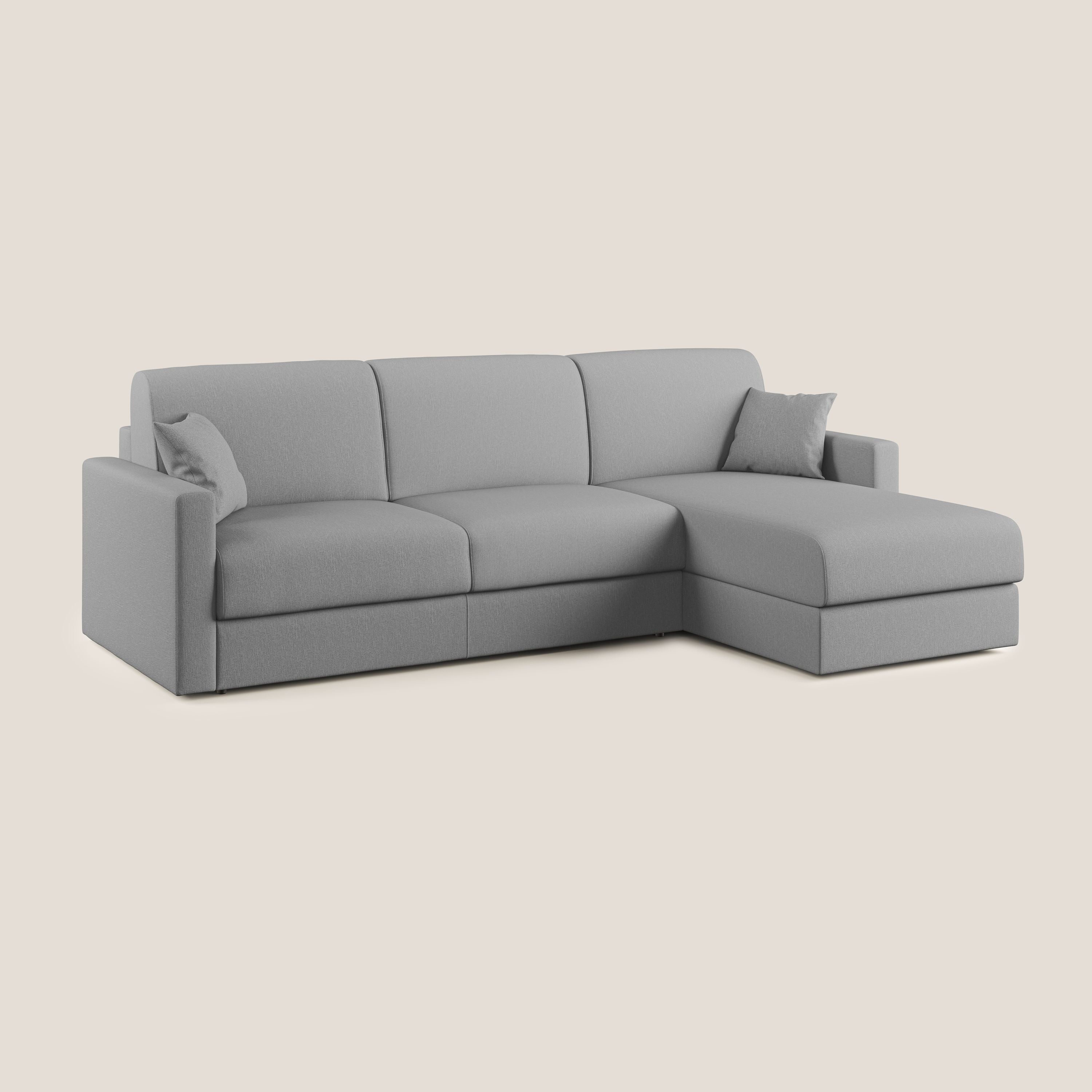 Chris Divano letto angolare 5 posti in tessuto impermeabile T13 grigio - divani.store