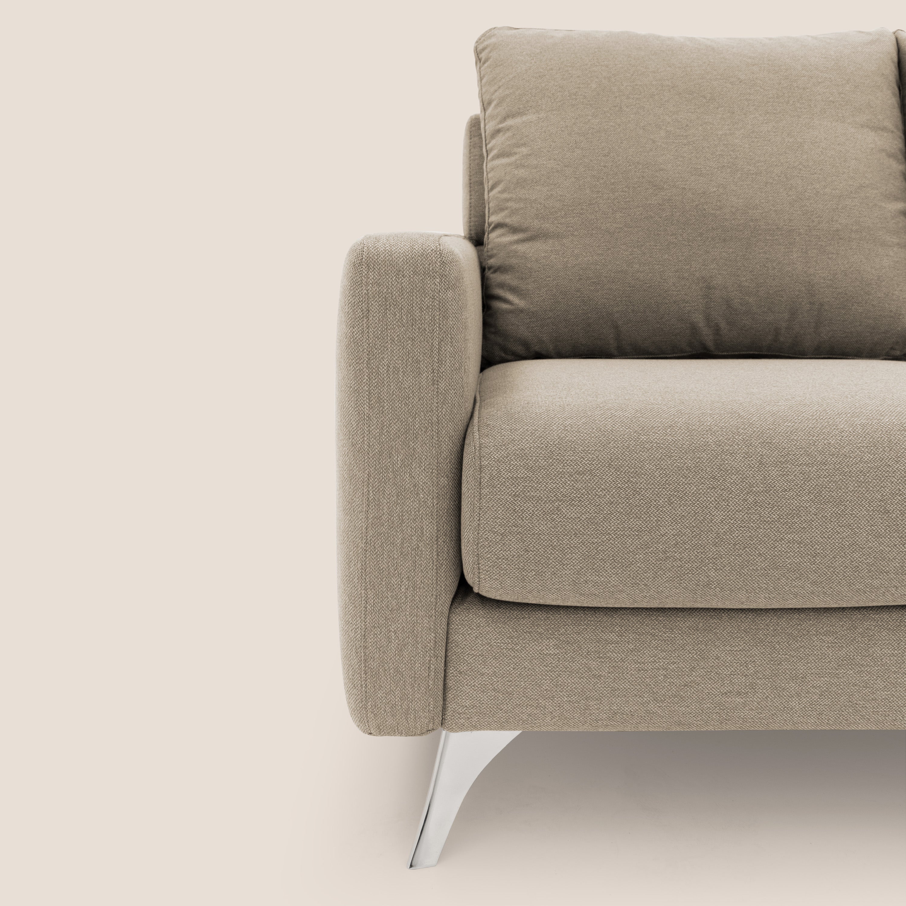 Klimt divano con 3 sedute allungabili e schienali in piuma d'oca in tessuto smacchiabile T05 beige - divani.store