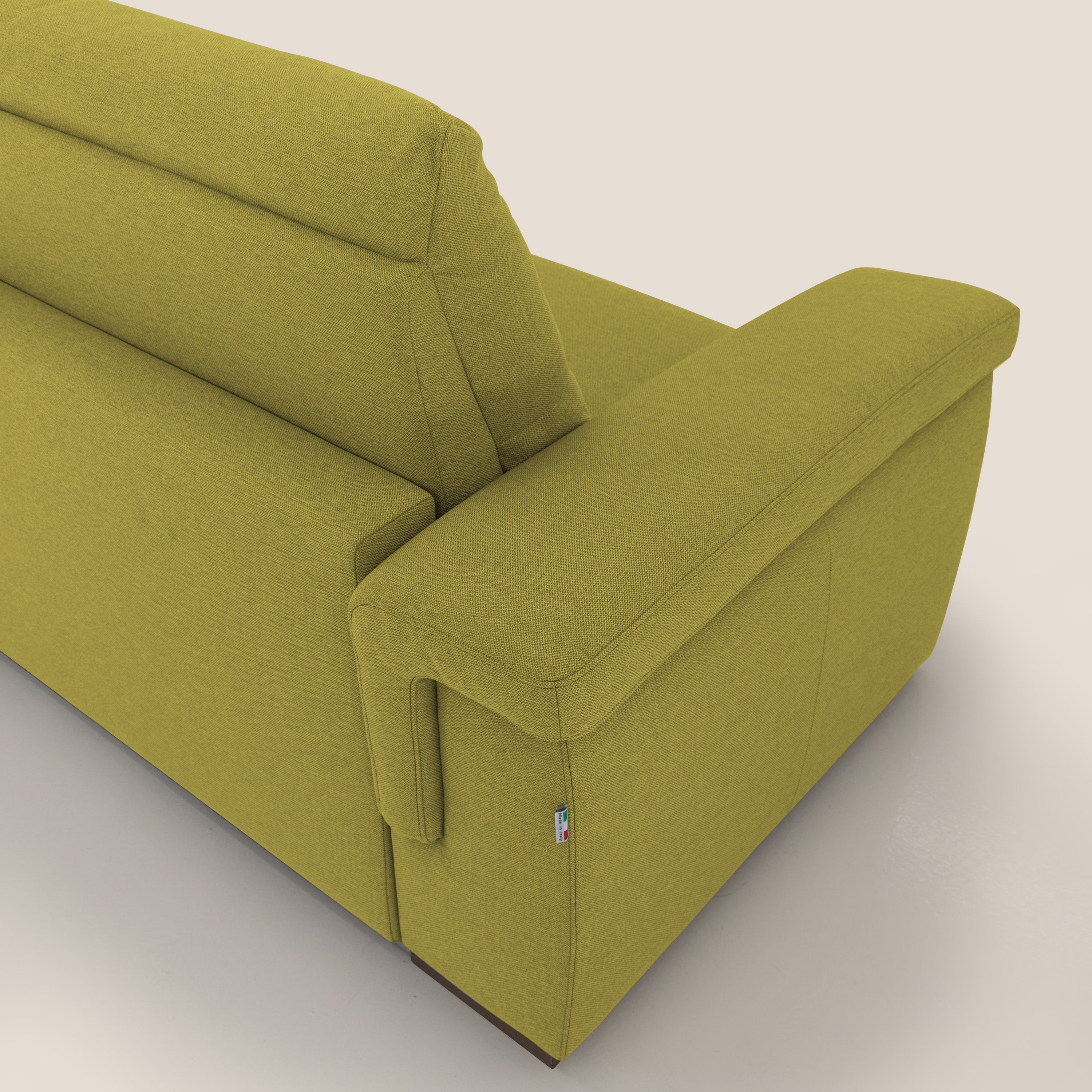 Magnolia divano letto con materasso alto 18 cm morbido schienale alto in tessuto smacchiabile T05 giallo - divani.store