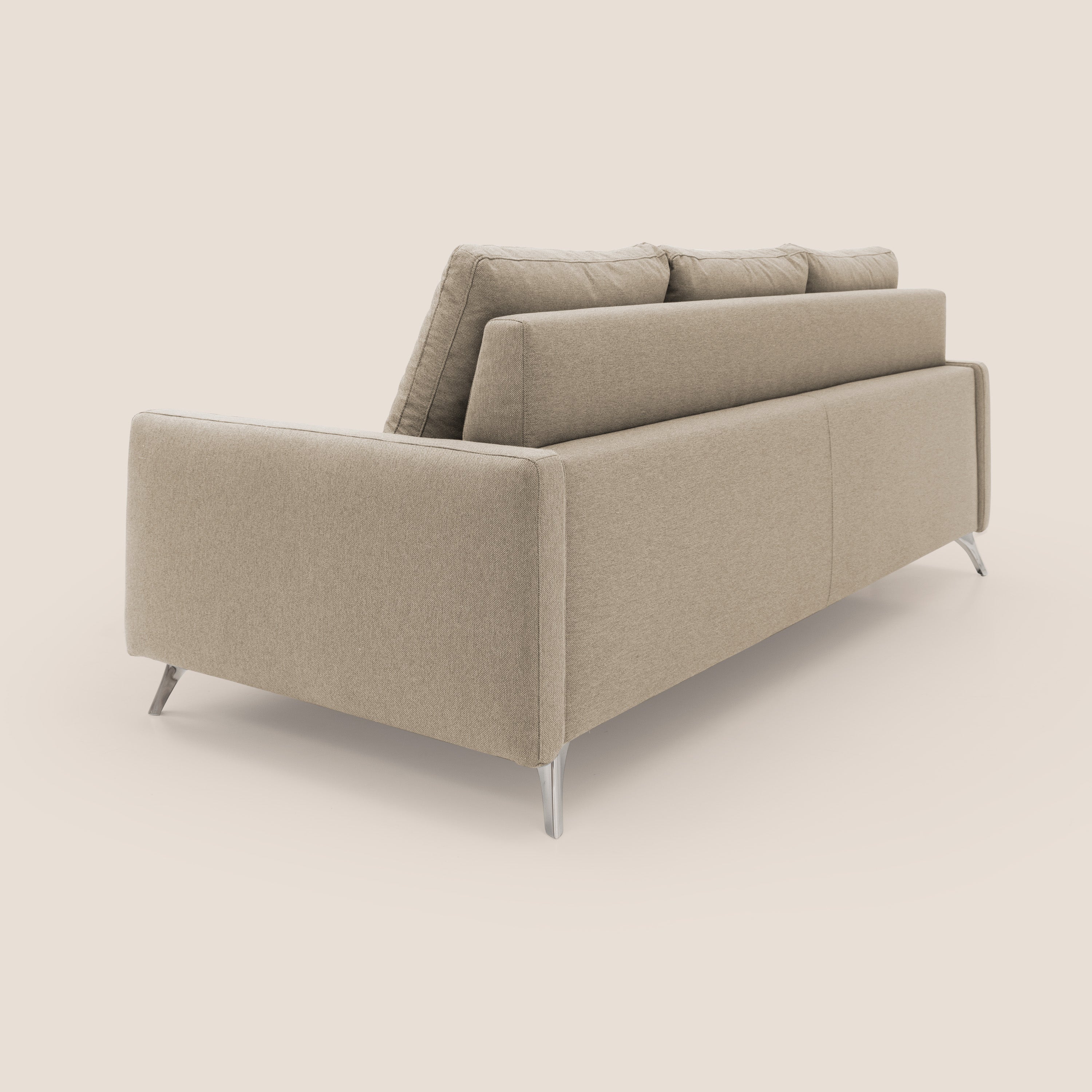 Klimt divano con 3 sedute allungabili e schienali in piuma d'oca in tessuto smacchiabile T05 beige - divani.store