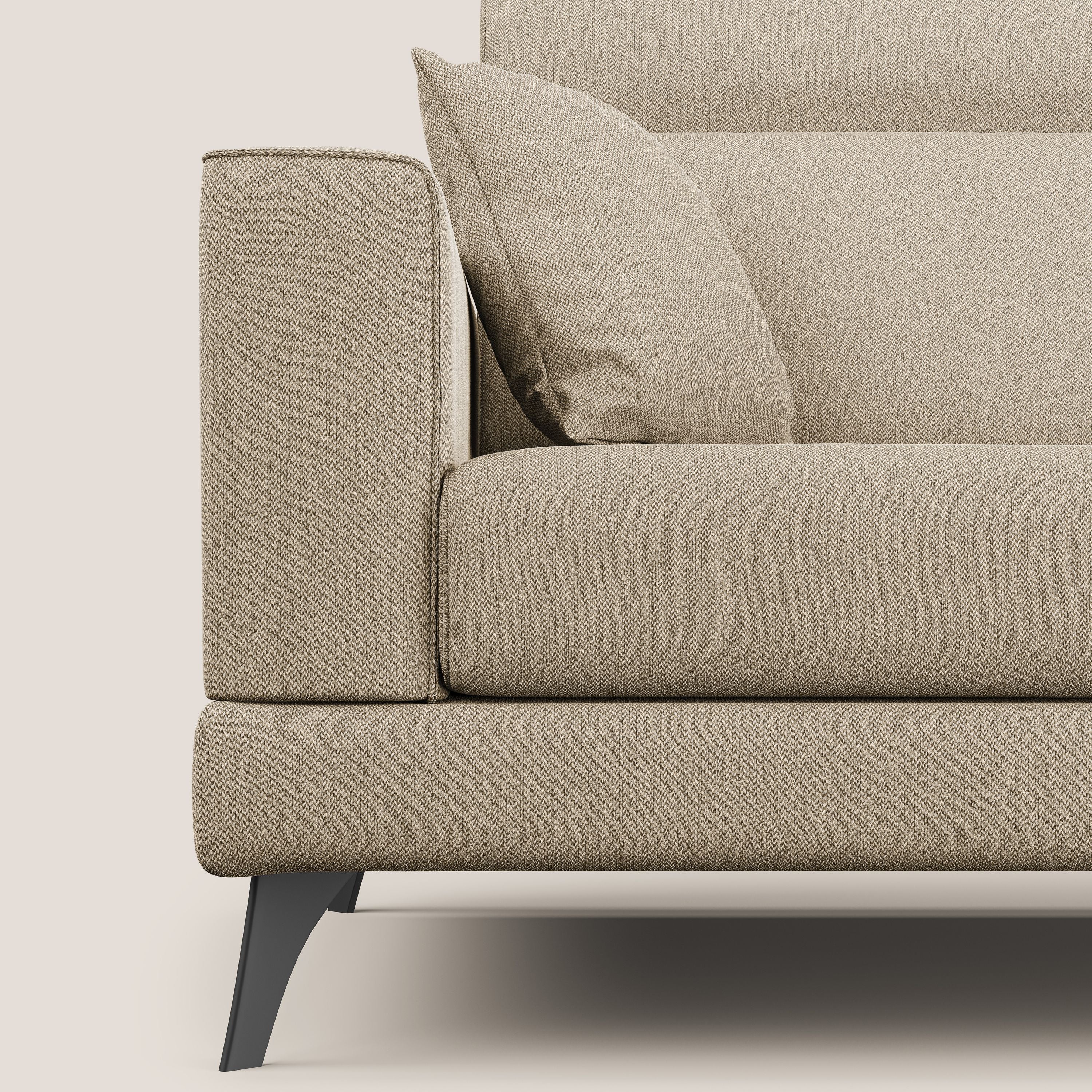 Slide Divano con schienali traslanti e poggiatesta in tessuto smacchiabile T05 beige - divani.store