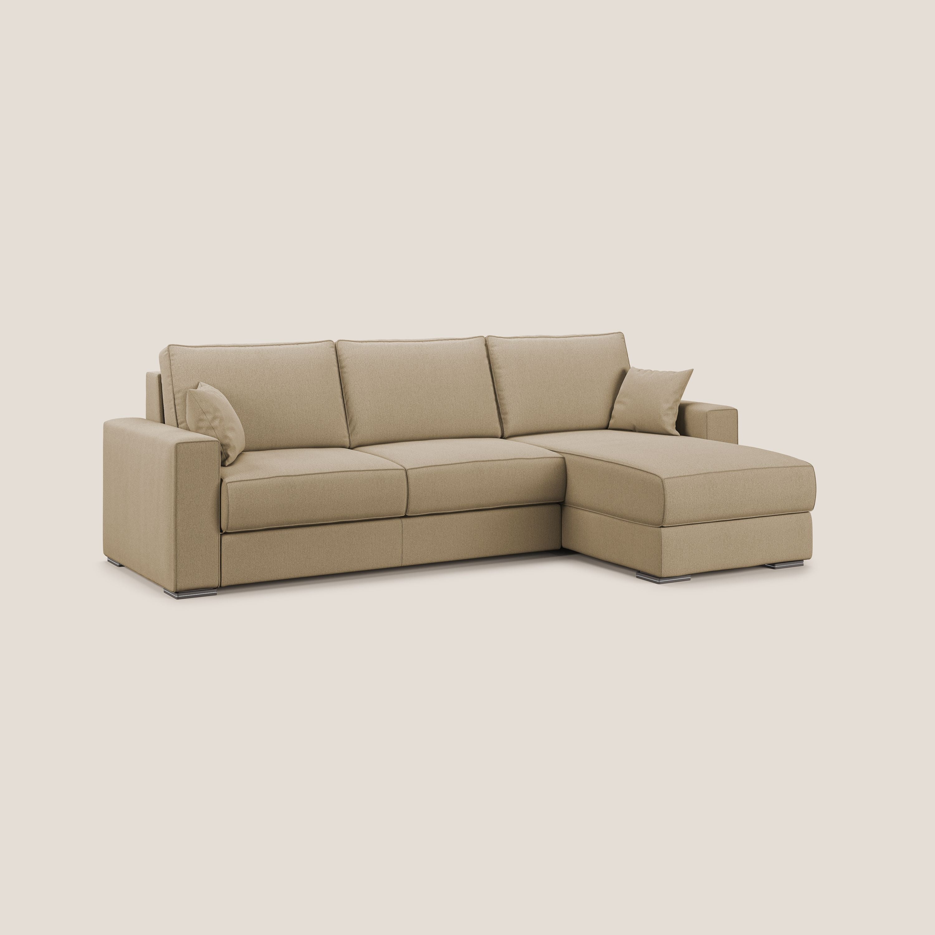 Dream Divano letto angolare in tessuto smacchiabile T05 beige - divani.store