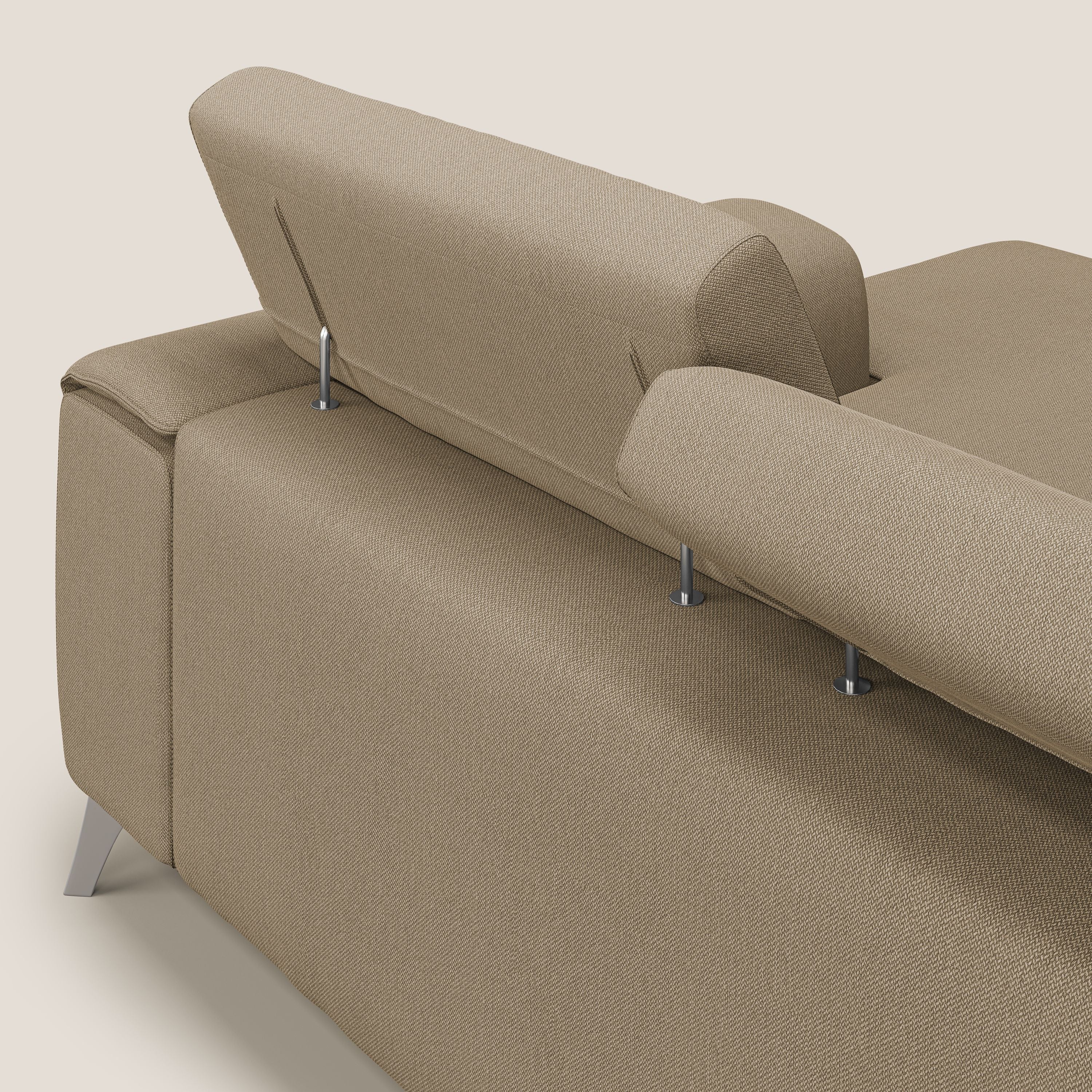 Fusion Divano angolare con sedute scorrevoli in tessuto morbido smacchiabile T05 beige - divani.store