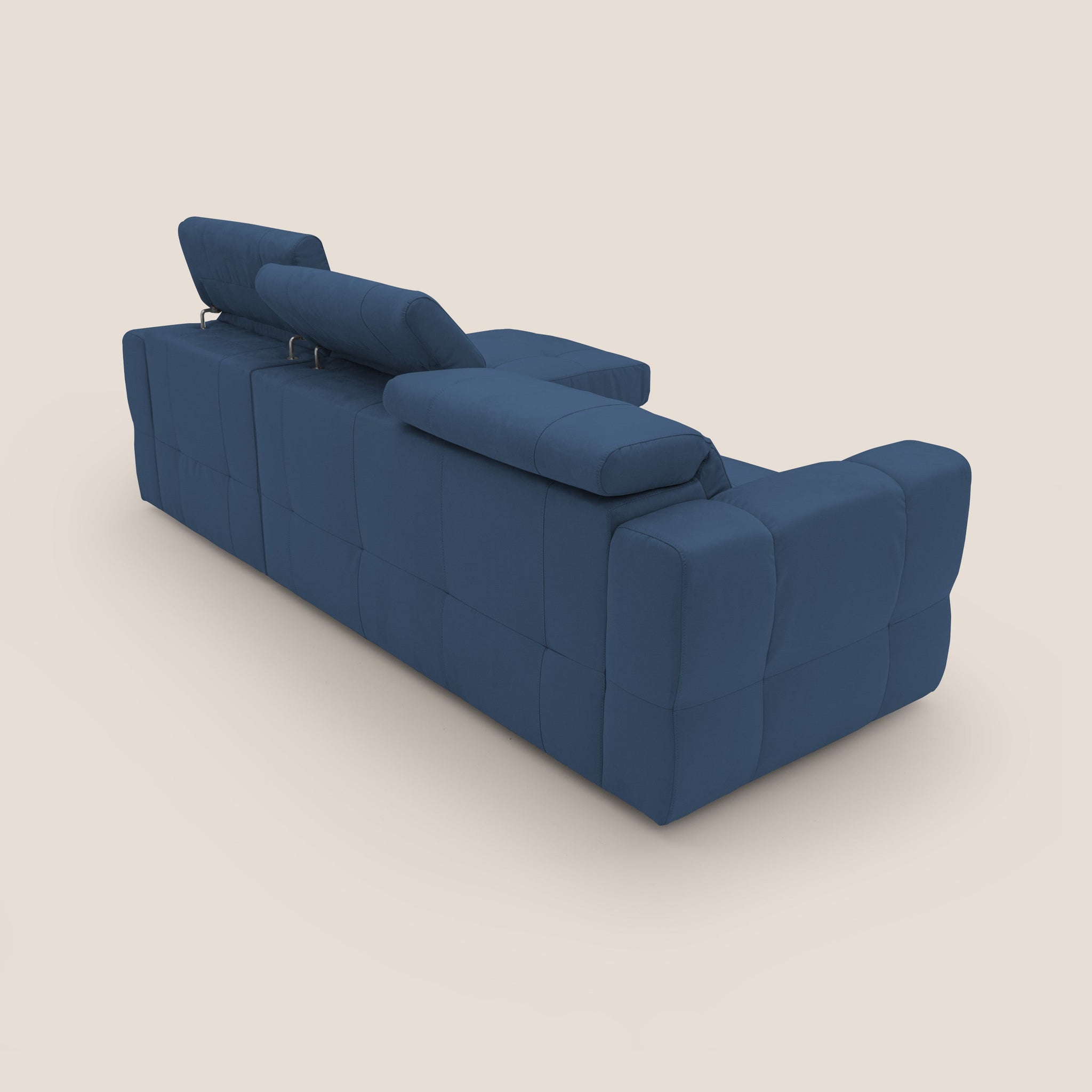 Kronos Ecksofa mit ausziehbarer Ottomane und Staufach aus wasserfester Mikrofaser T11