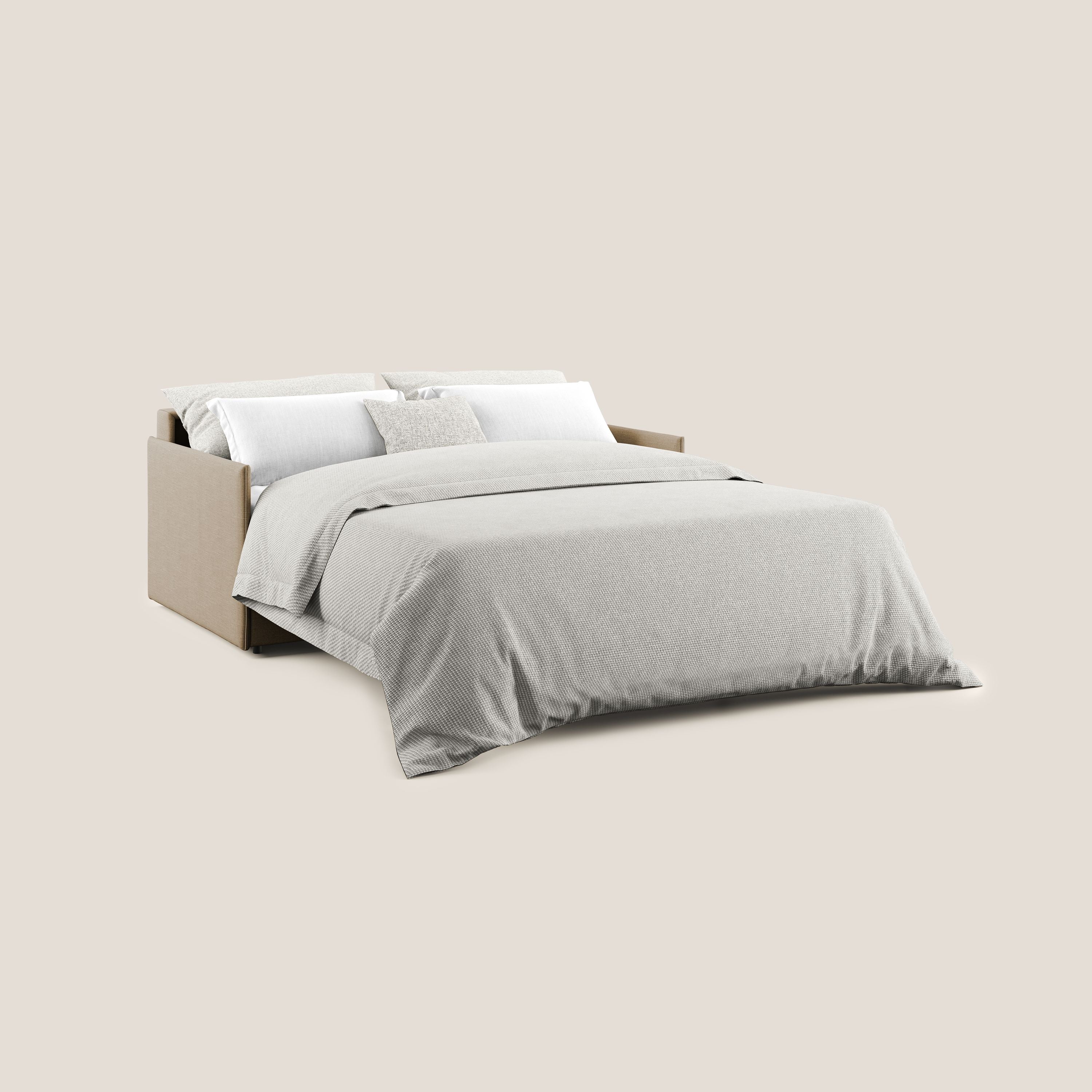 Evans Divano letto in tessuto Ecosostenibile beige - divani.store