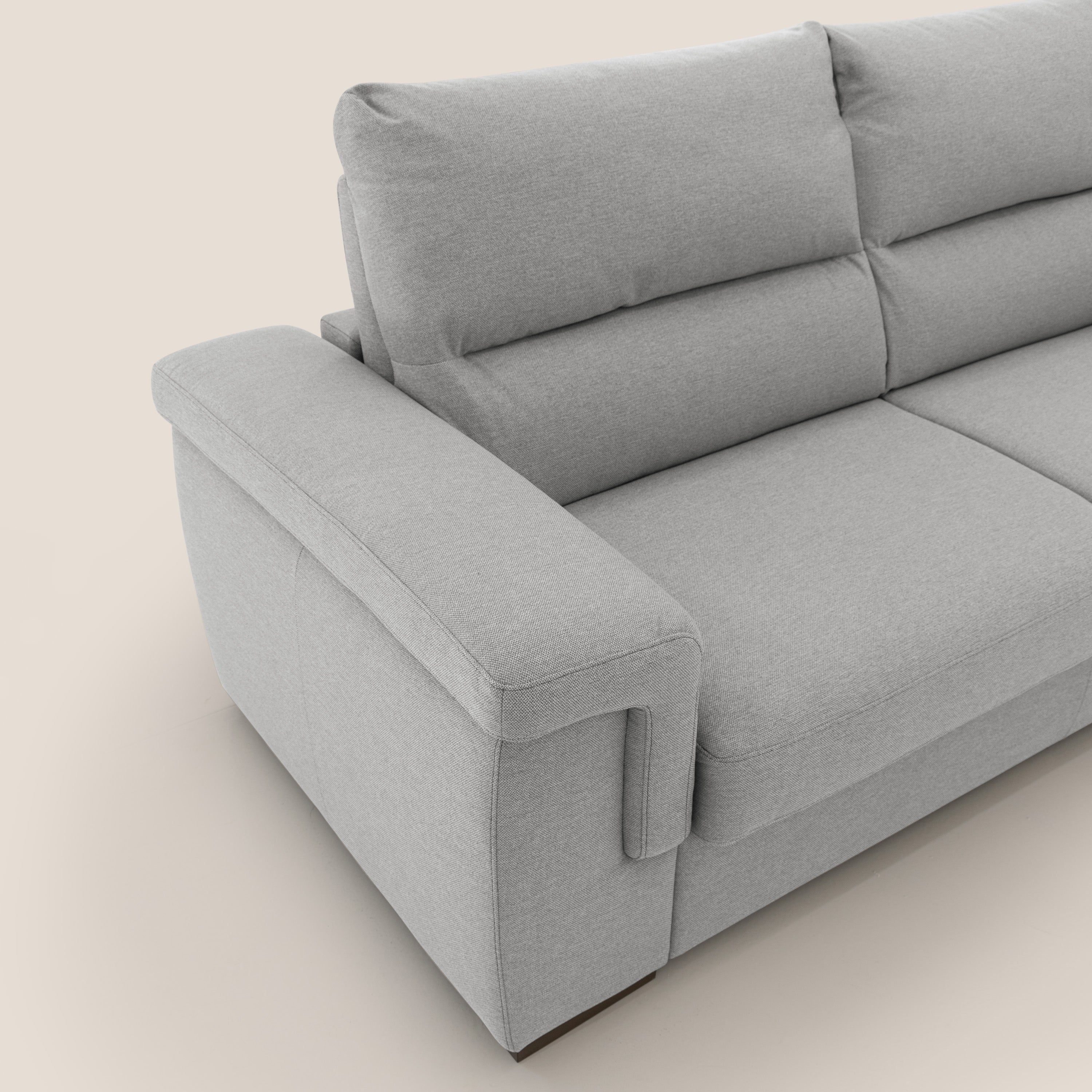 Magnolia divano letto con materasso alto 18 cm morbido schienale alto in tessuto smacchiabile T05 grigio - divani.store