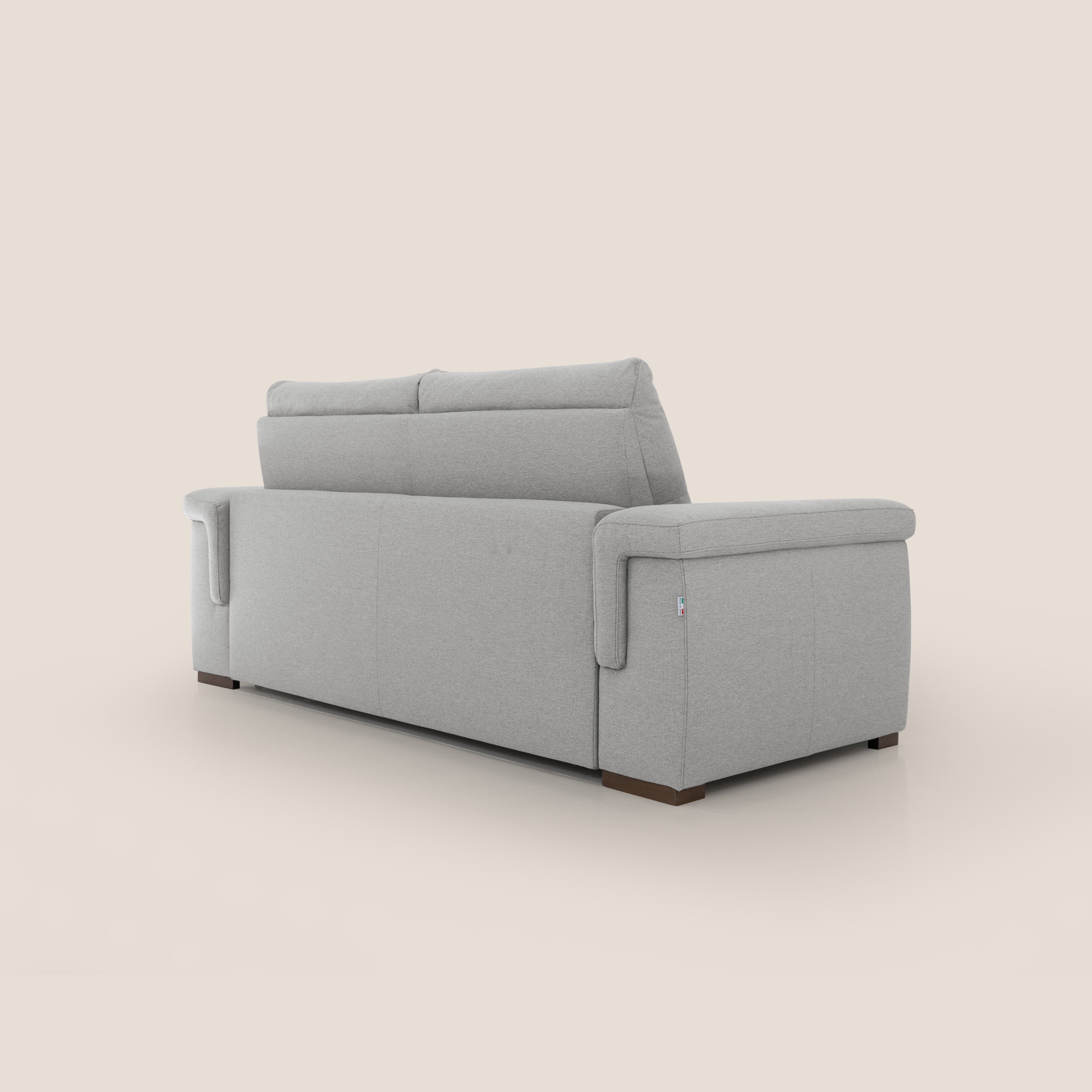 Magnolia divano letto con materasso alto 18 cm morbido schienale alto in tessuto smacchiabile T05 grigio - divani.store