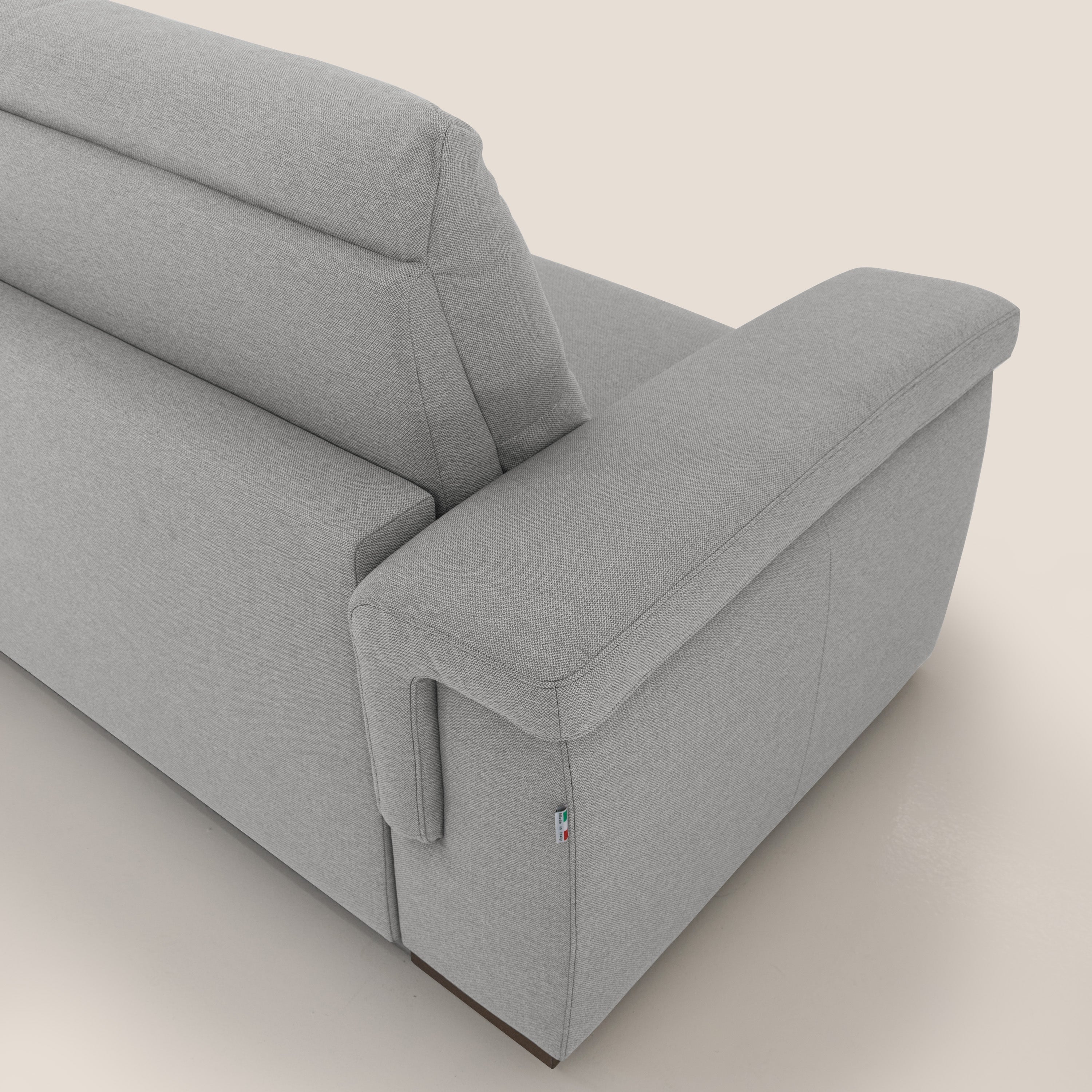 Magnolia divano letto con materasso alto 18 cm morbido schienale alto in tessuto smacchiabile T05 grigio - divani.store