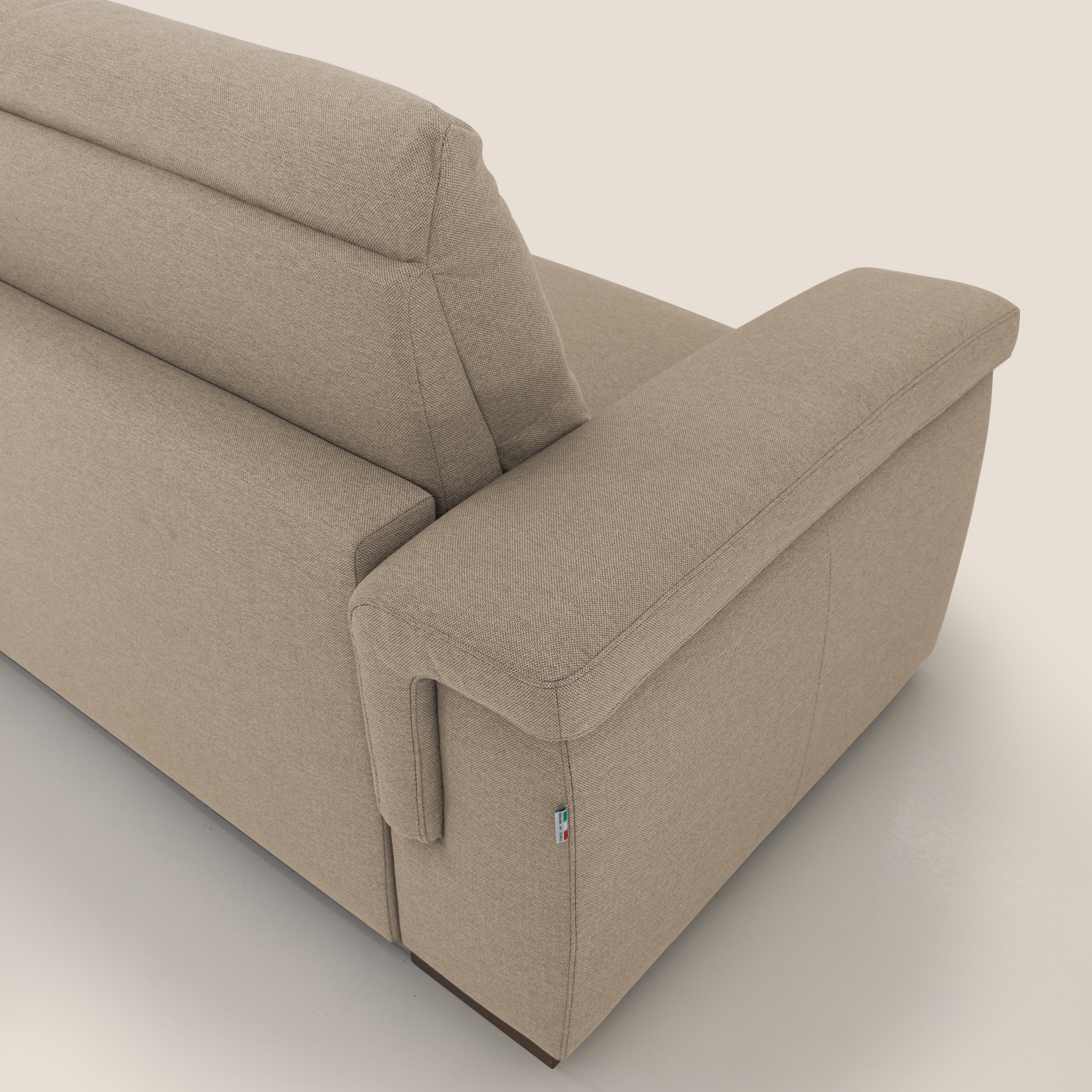 Magnolia divano letto con materasso alto 18 cm morbido schienale alto in tessuto smacchiabile T05 beige - divani.store