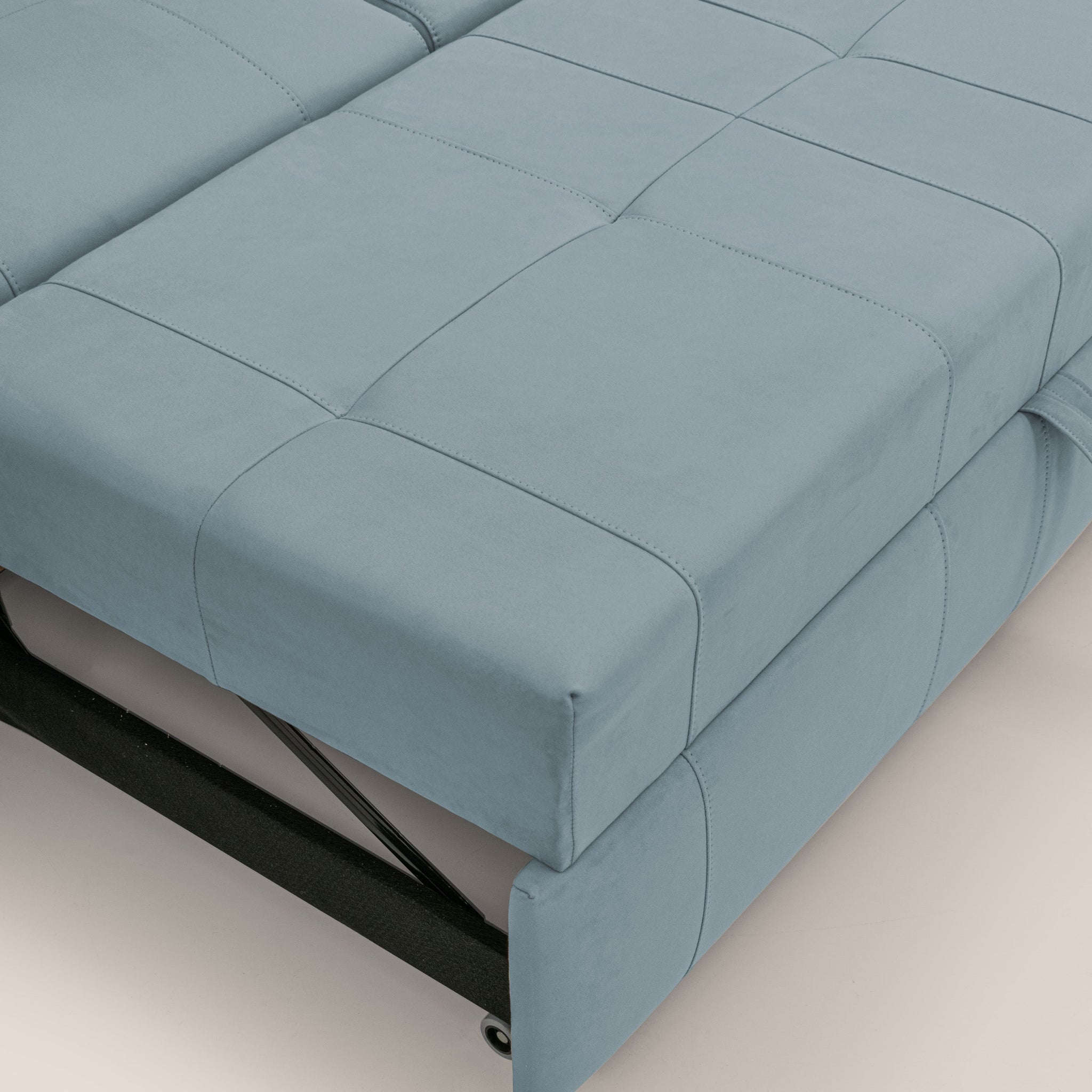 Kronos Ecksofa mit ausziehbarer Ottomane und Staufach aus wasserfester Mikrofaser T11