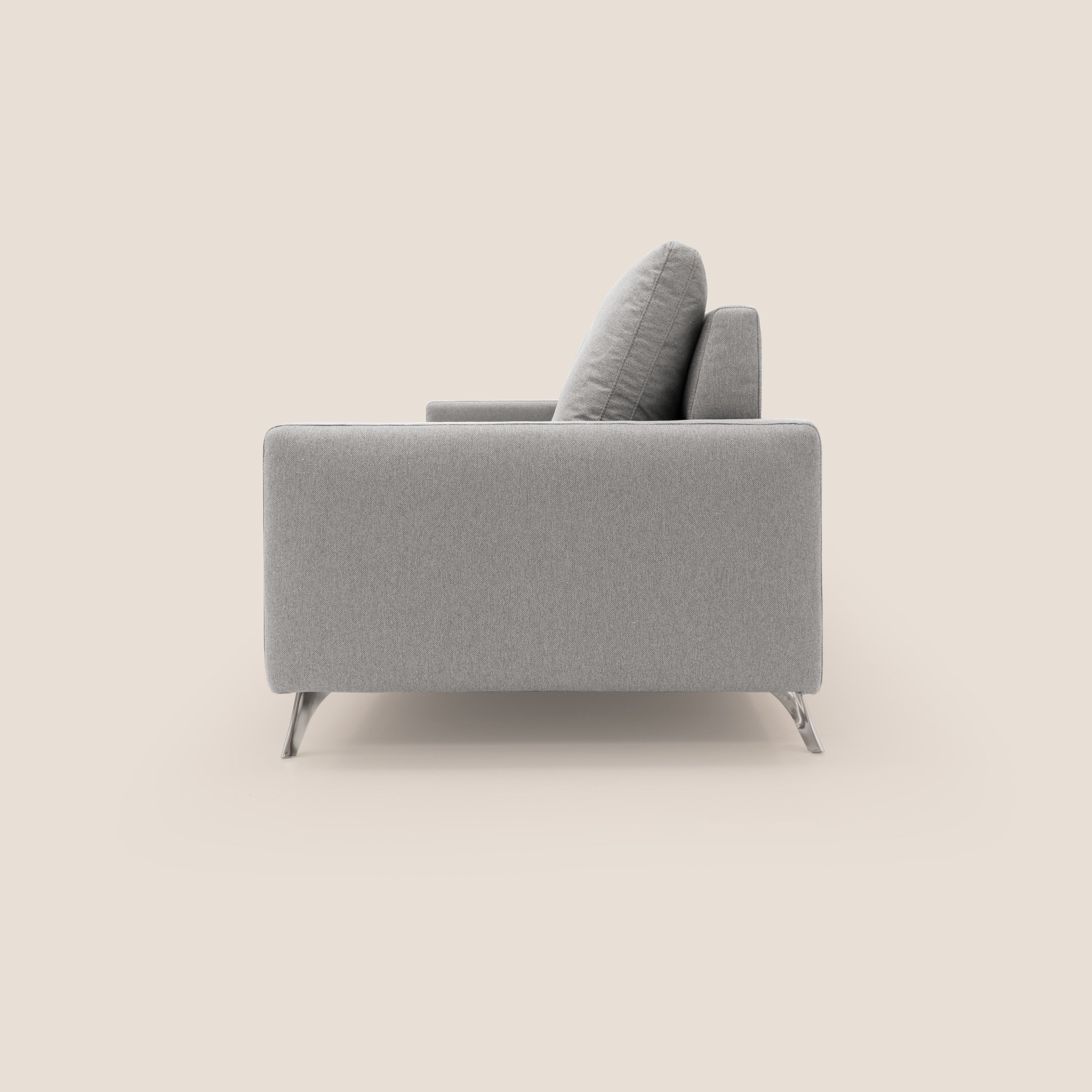 Klimt divano con 3 sedute allungabili e schienali in piuma d'oca in tessuto smacchiabile T05 grigio - divani.store