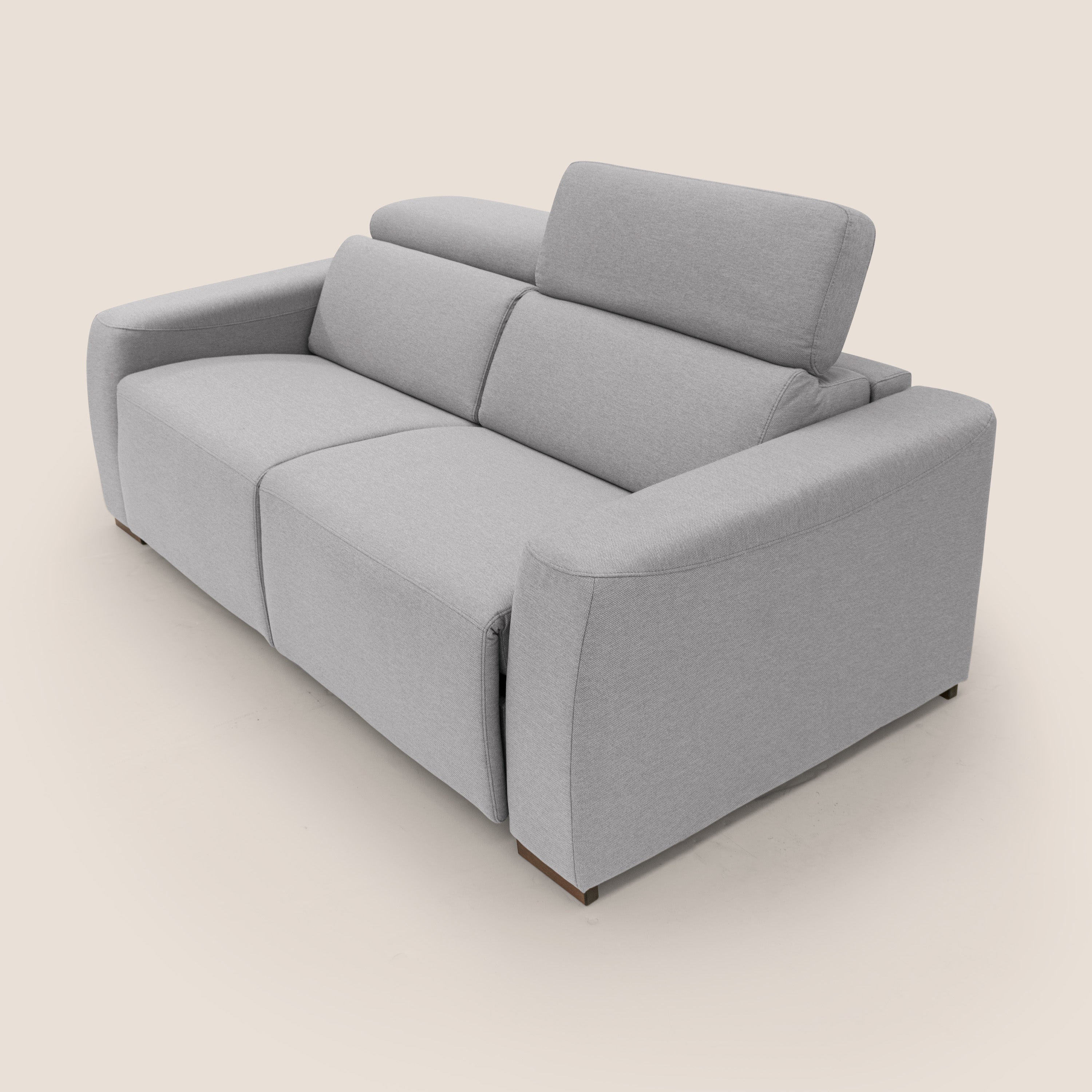 Poseidon Schlafsofa mit elektrischem Relaxmechanismus aus wasserfestem, abwaschbarem Stoff T05 grau