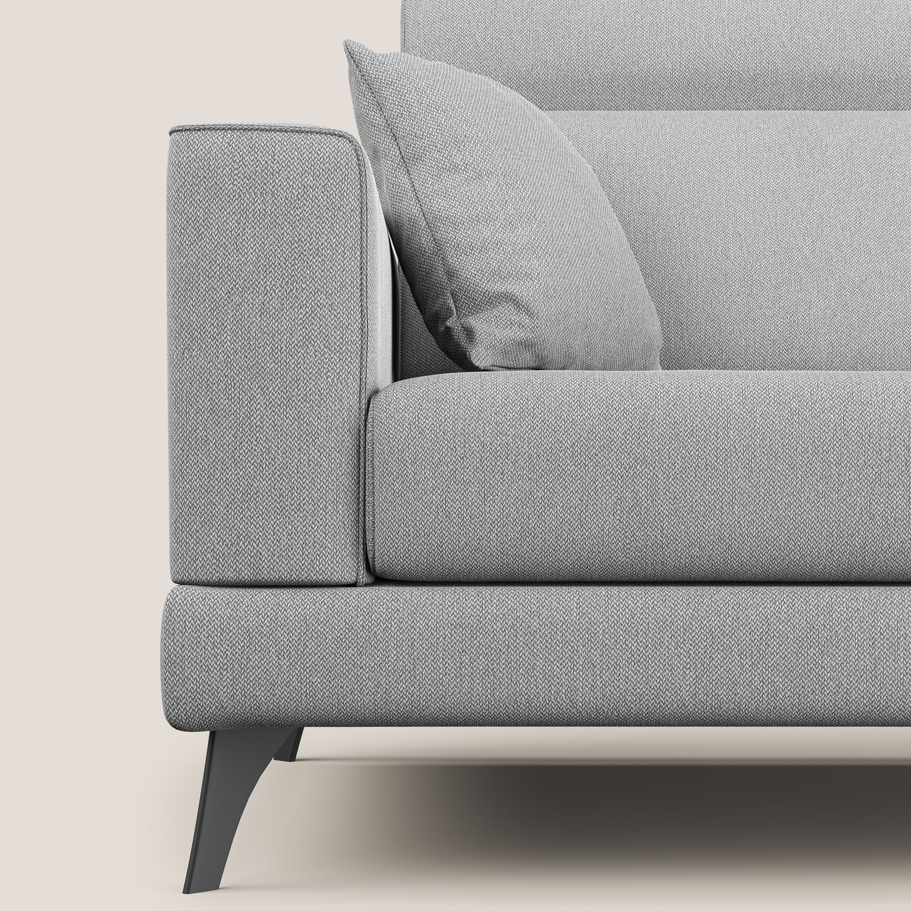 Slide Divano con schienali traslanti e poggiatesta in tessuto smacchiabile T05 grigio - divani.store