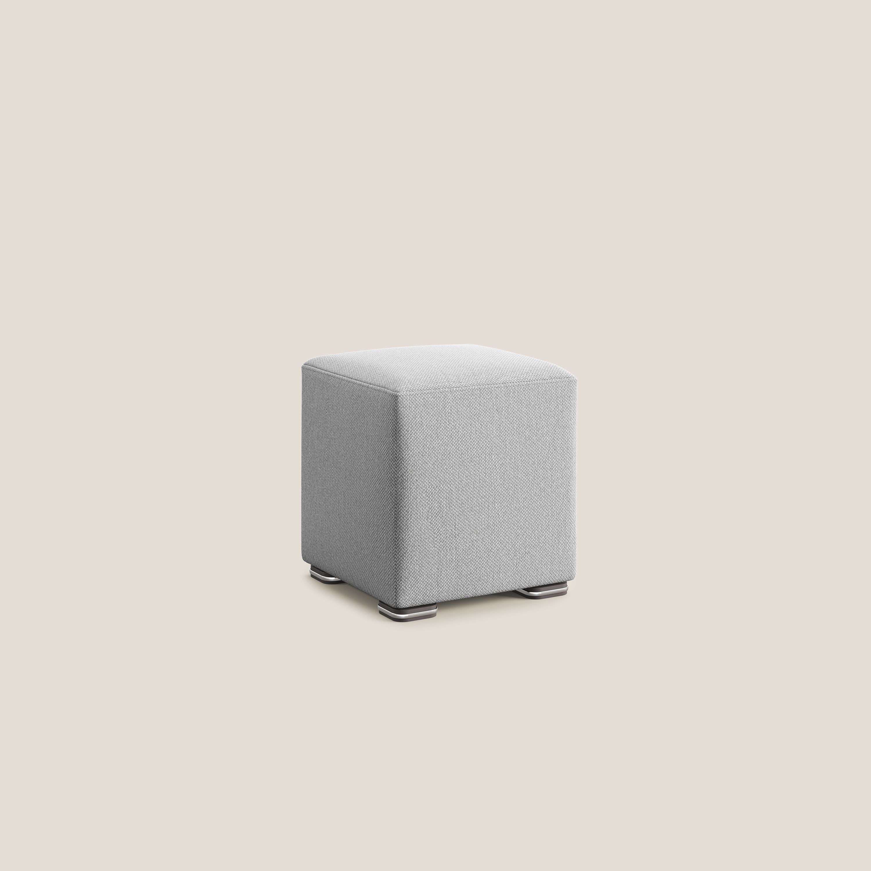 Cube pouf in tessuto morbido smacchiabile T05 grigio - divani.store