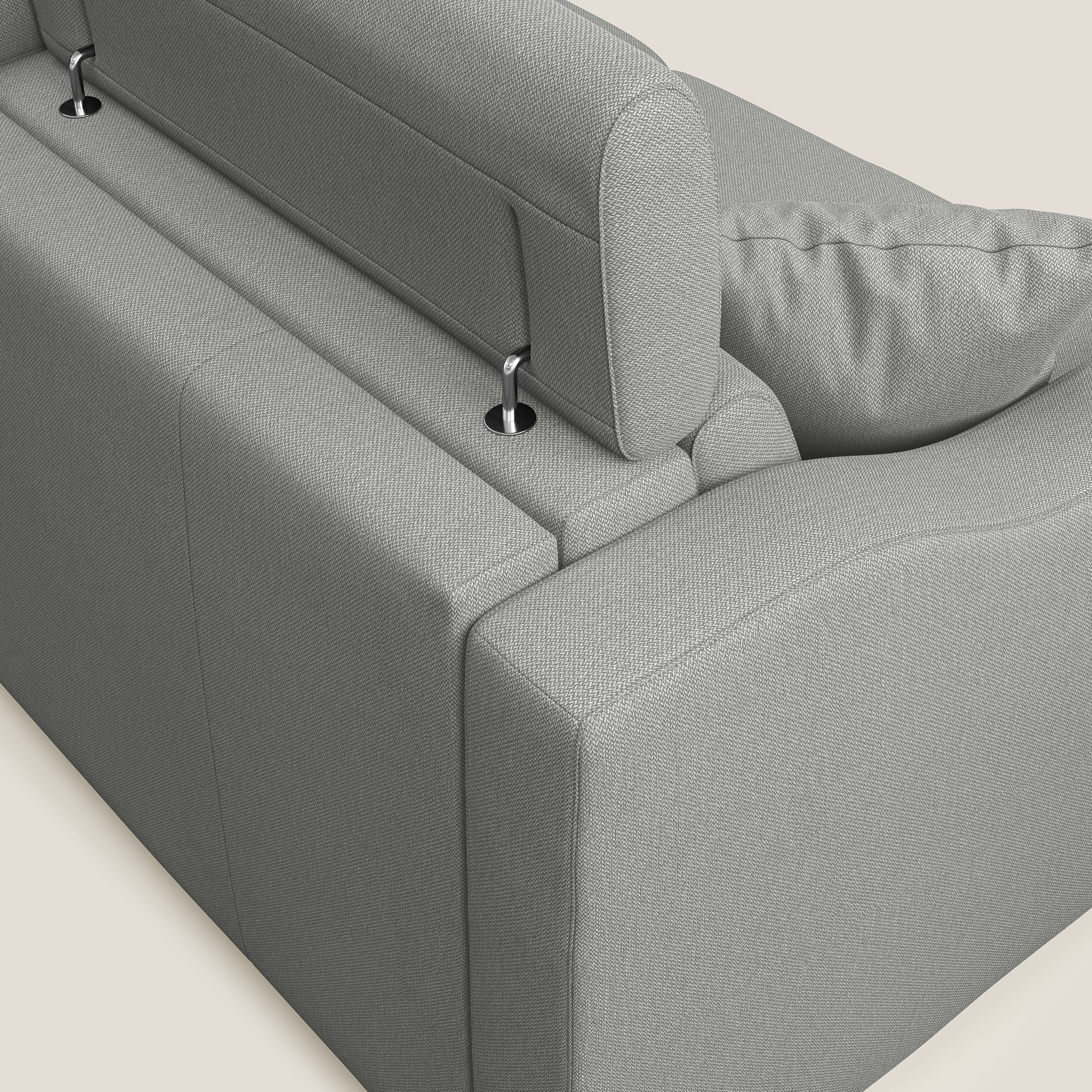 Amber divano letto angolare in tessuto smacchiabile T05 grigio - divani.store