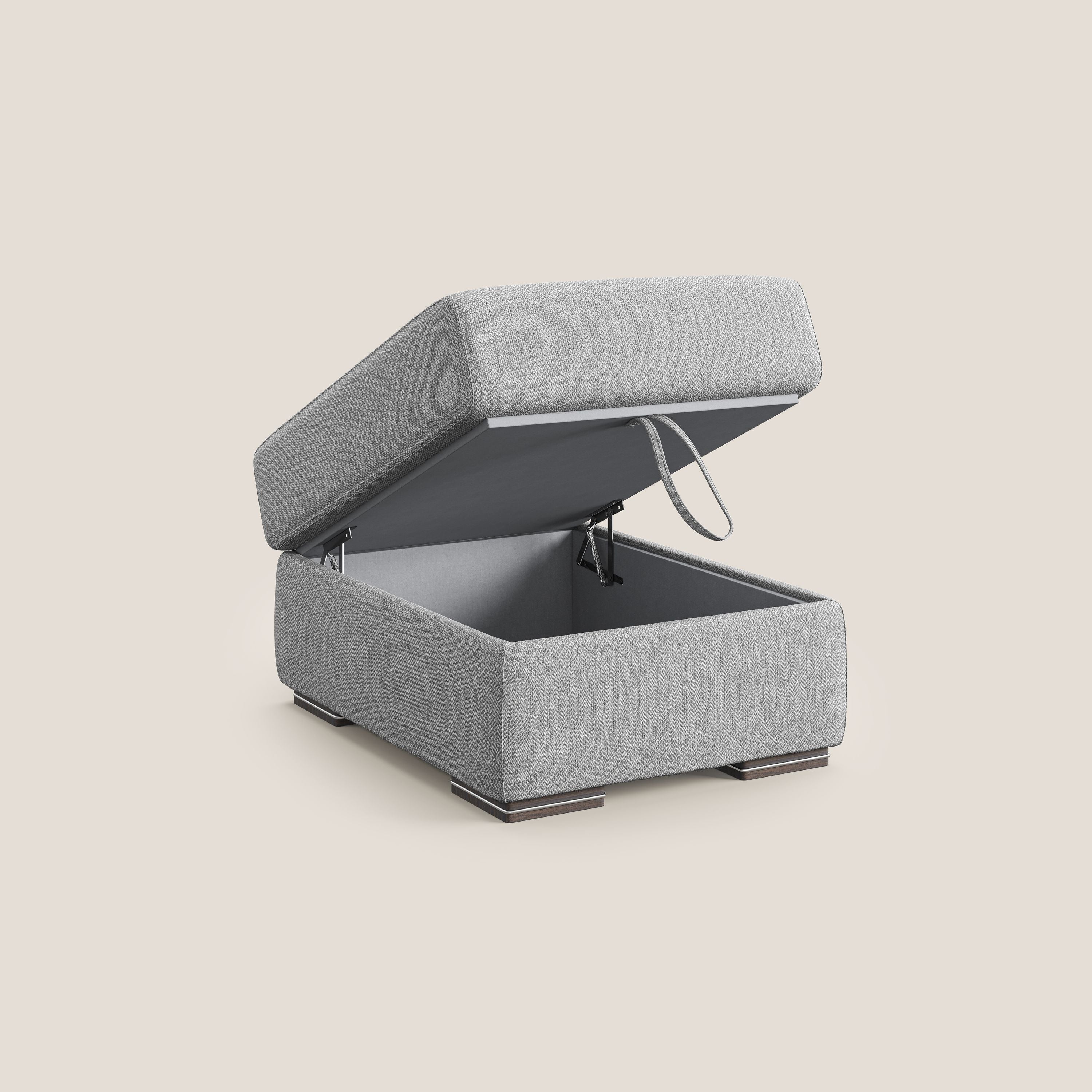 Sun pouf apribile contenitore in tessuto smacchiabile ad acqua T05 grigio - divani.store