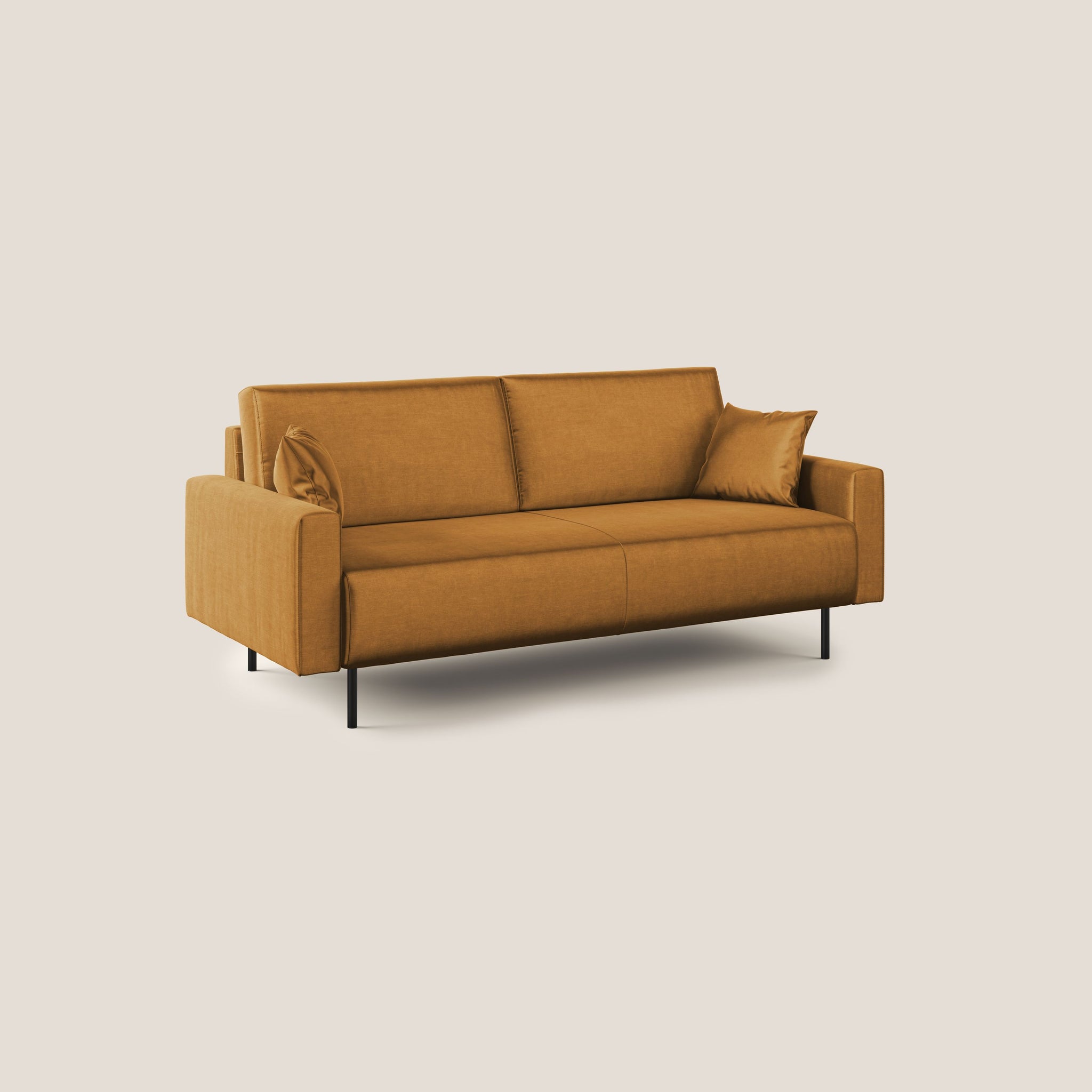 Arthur modernes Sofa 162 cm aus wasserfestem weichem Samt T01 GOLD