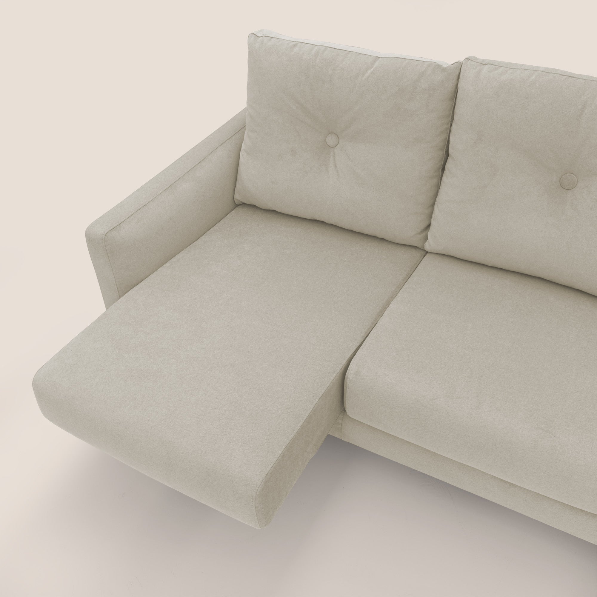 Matisse divano a 3 sedute allungabili e schienali in piuma d'oca in tessuto smacchiabile T17 panna - divani.store