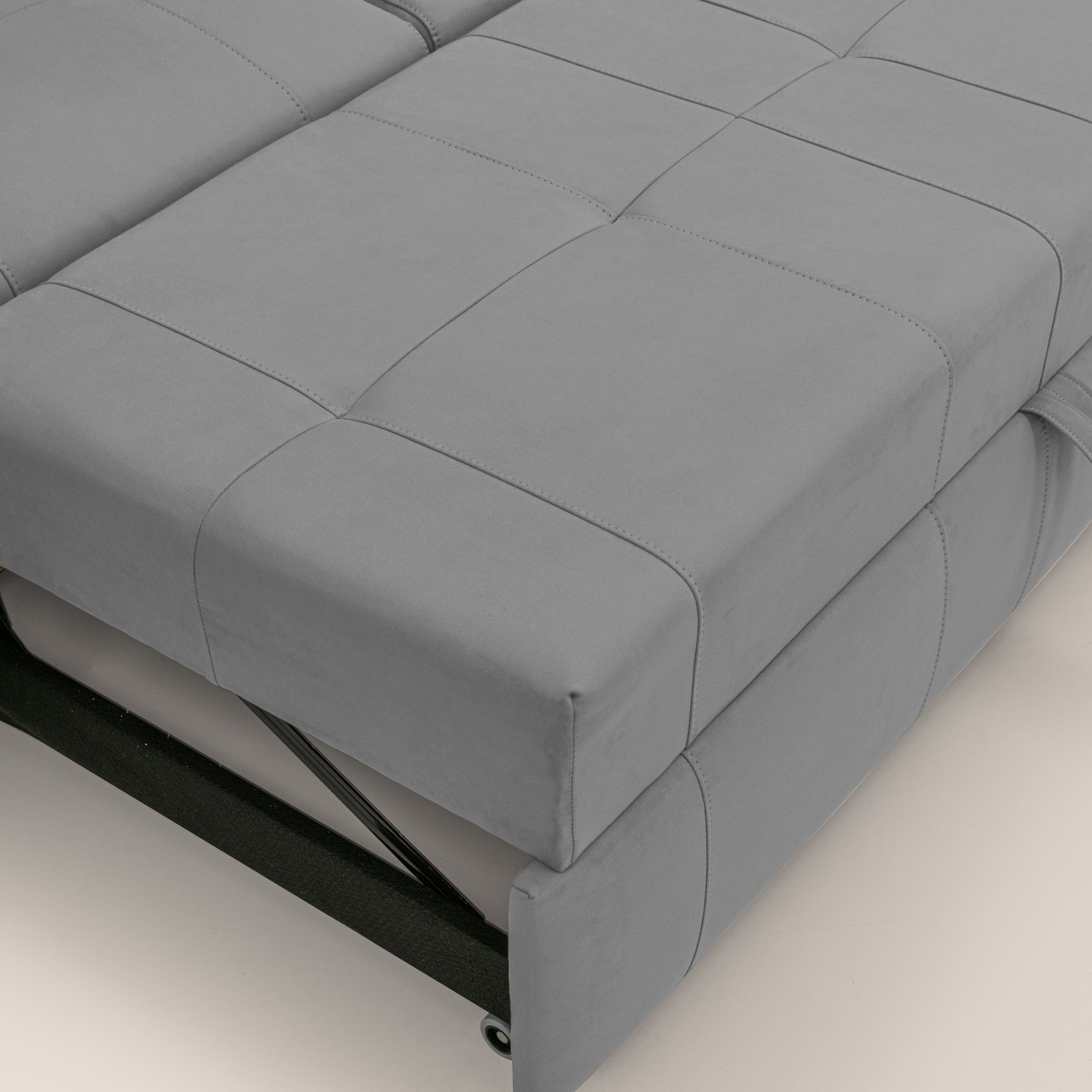 Kronos Ecksofa mit ausziehbarer Ottomane und Staufach aus wasserfester Mikrofaser T11