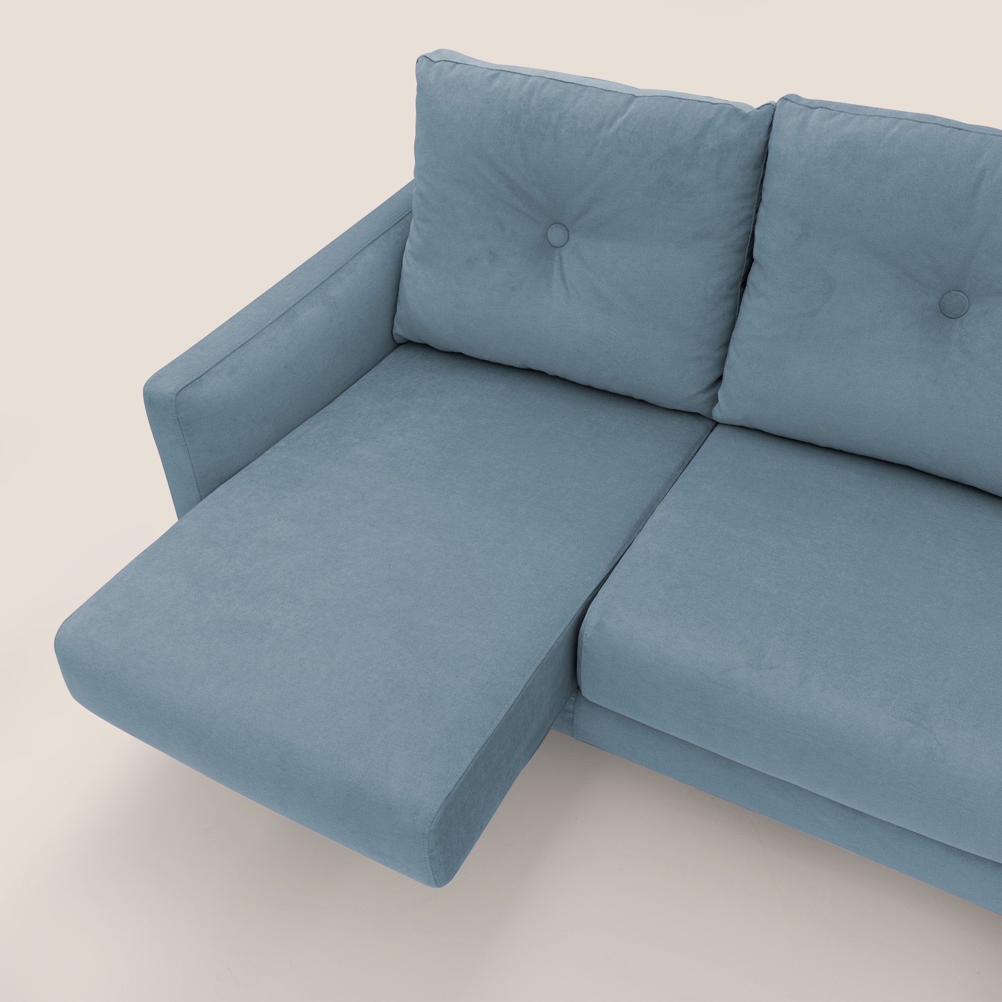 Matisse divano a 3 sedute allungabili e schienali in piuma d'oca in tessuto smacchiabile T17 carta da zucchero - divani.store