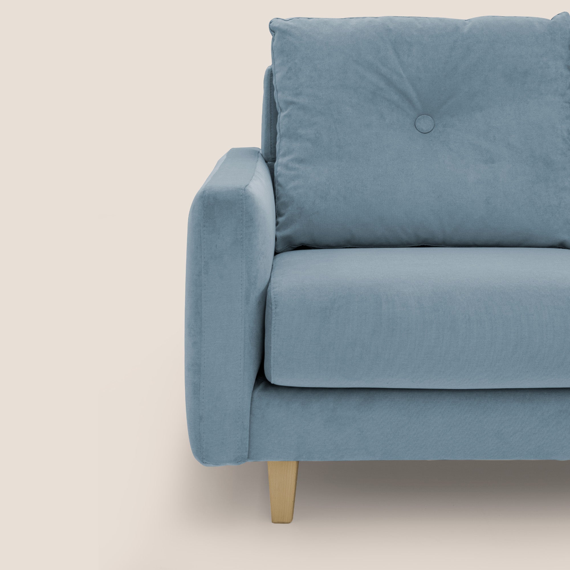 Matisse divano a 3 sedute allungabili e schienali in piuma d'oca in tessuto smacchiabile T17 carta da zucchero - divani.store