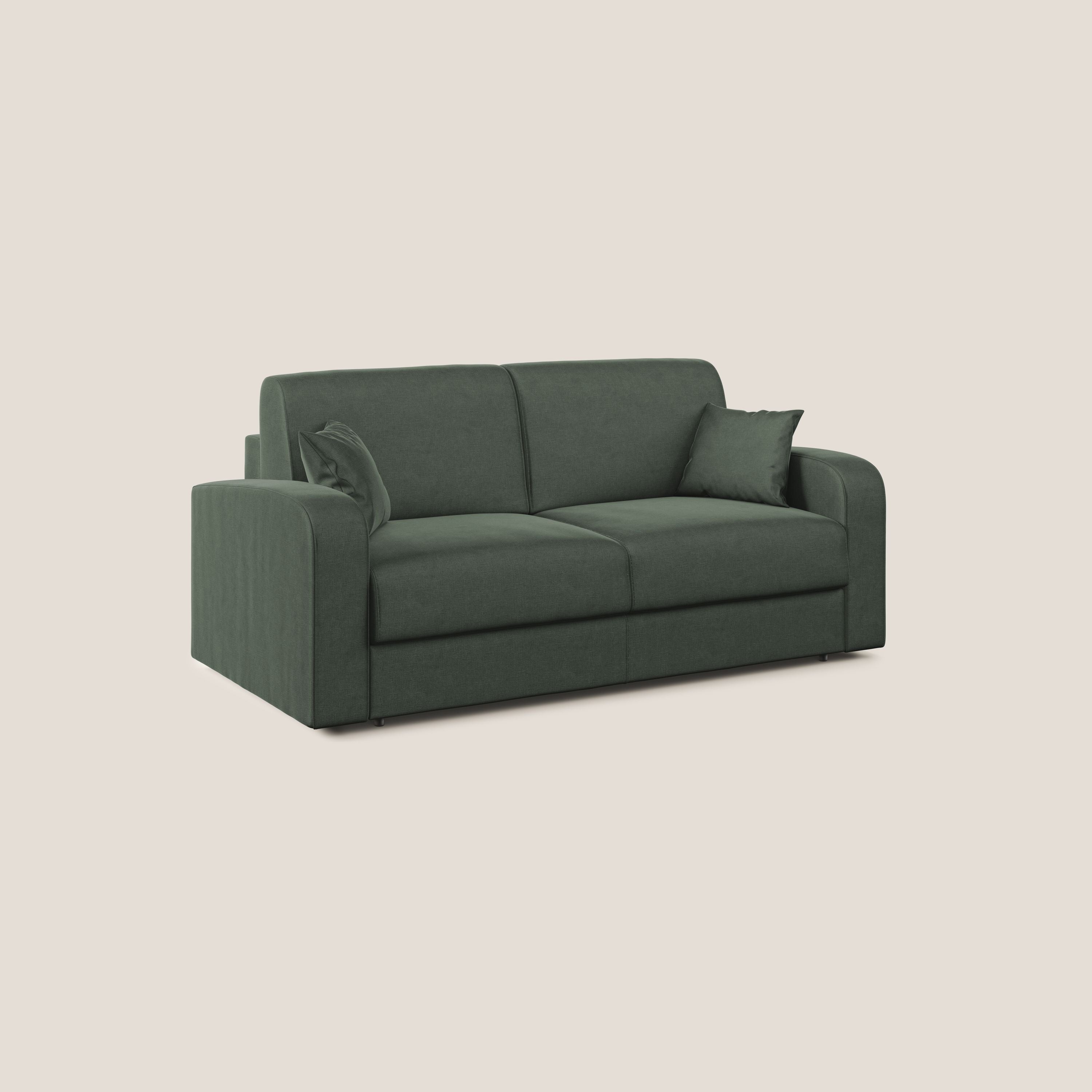 Lebron Divano letto matrimoniale in velluto morbido T01 verde - divani.store