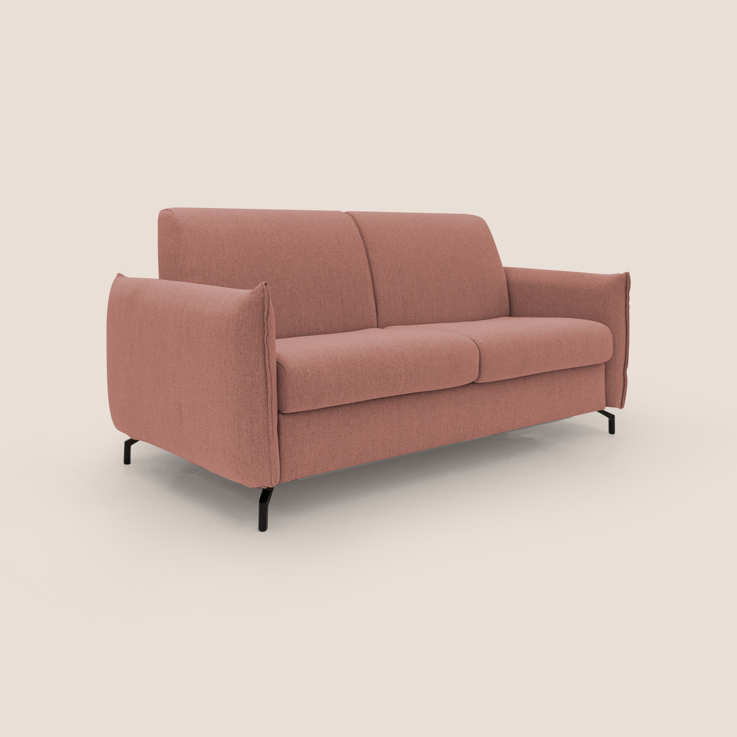 Scarlet divano letto in tessuto misto cotone impermeabile T19 salmone - divani.store