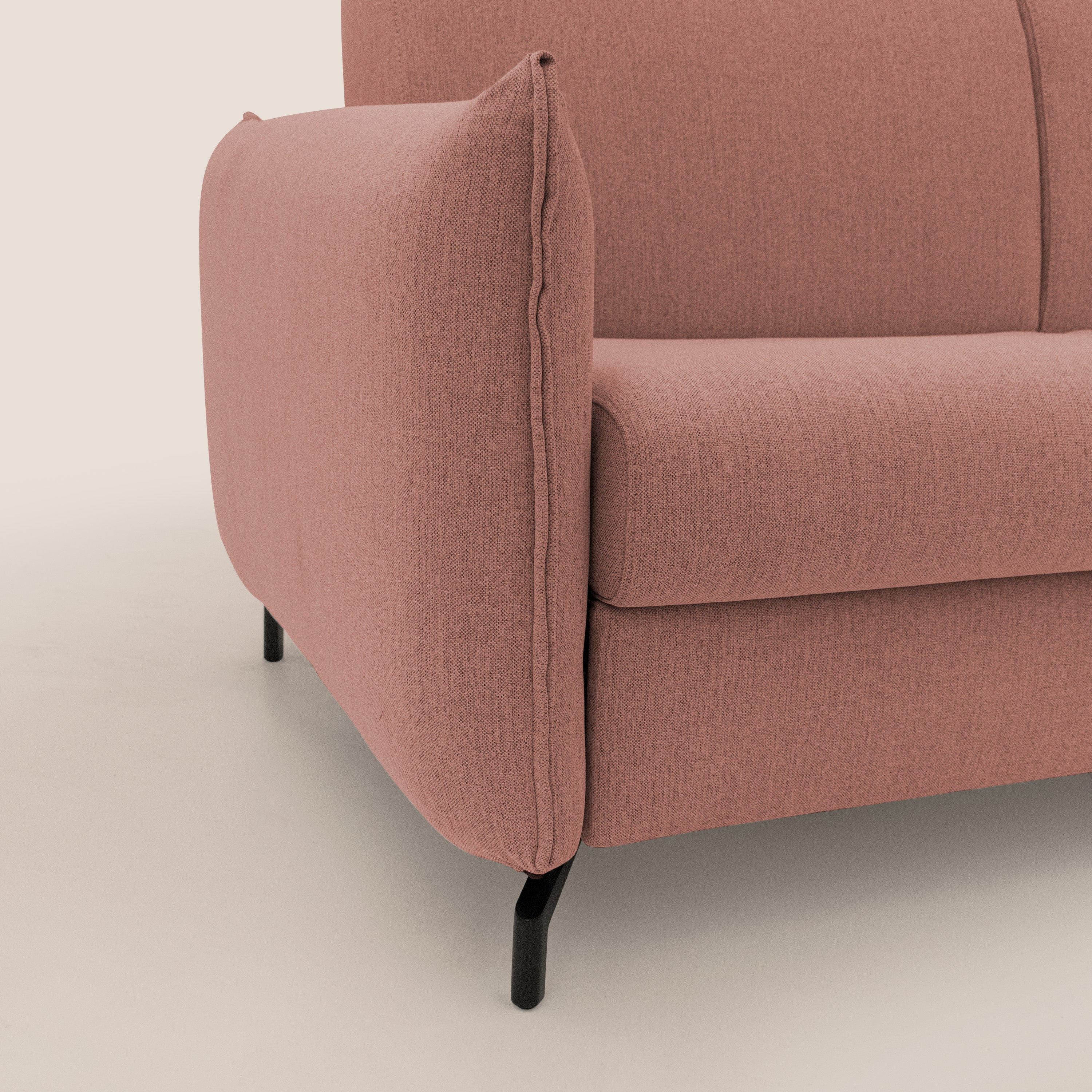 Scarlet divano letto in tessuto misto cotone impermeabile T19 salmone - divani.store