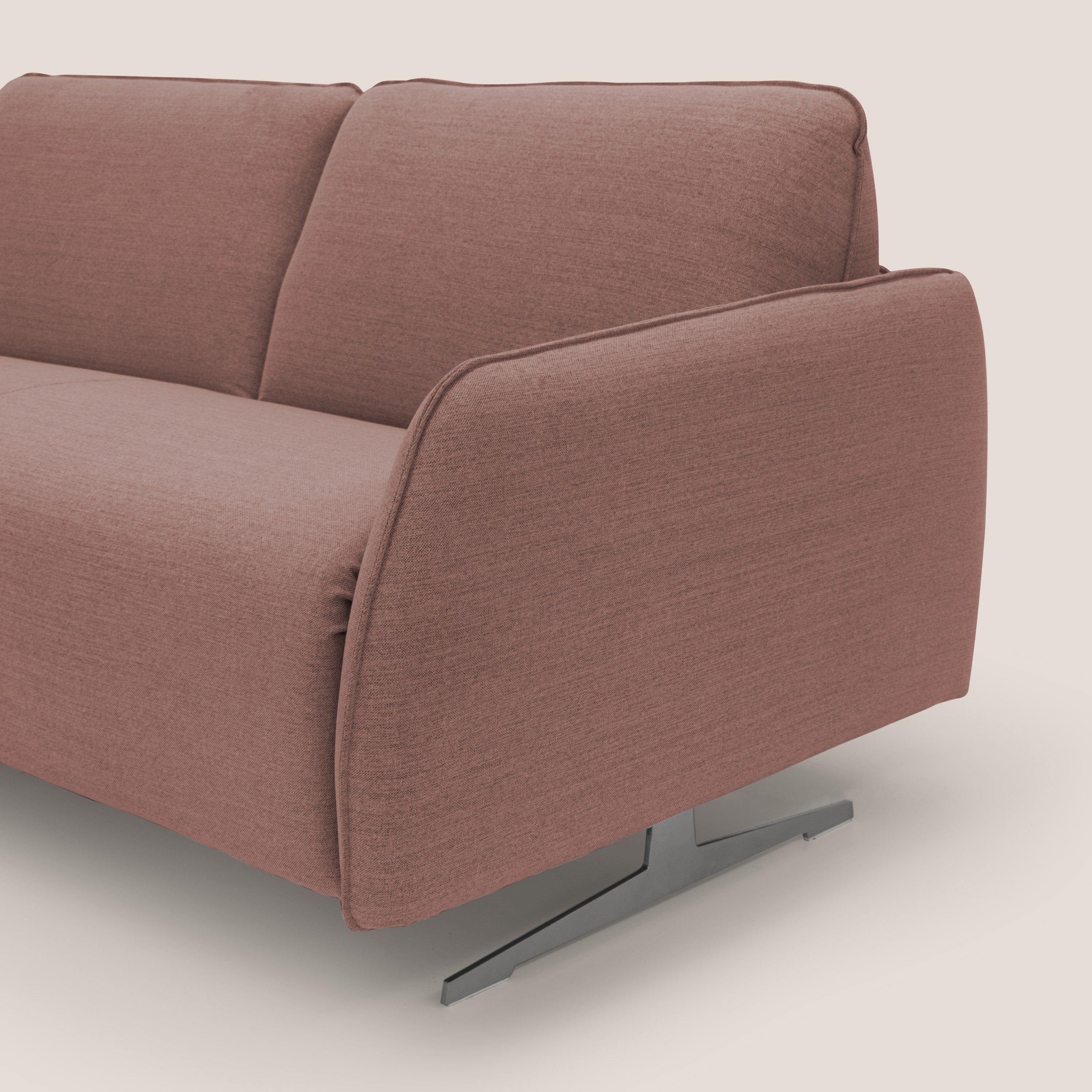 Texas Divano letto matrimoniale moderno in tessuto impermeabile T19 salmone - divani.store