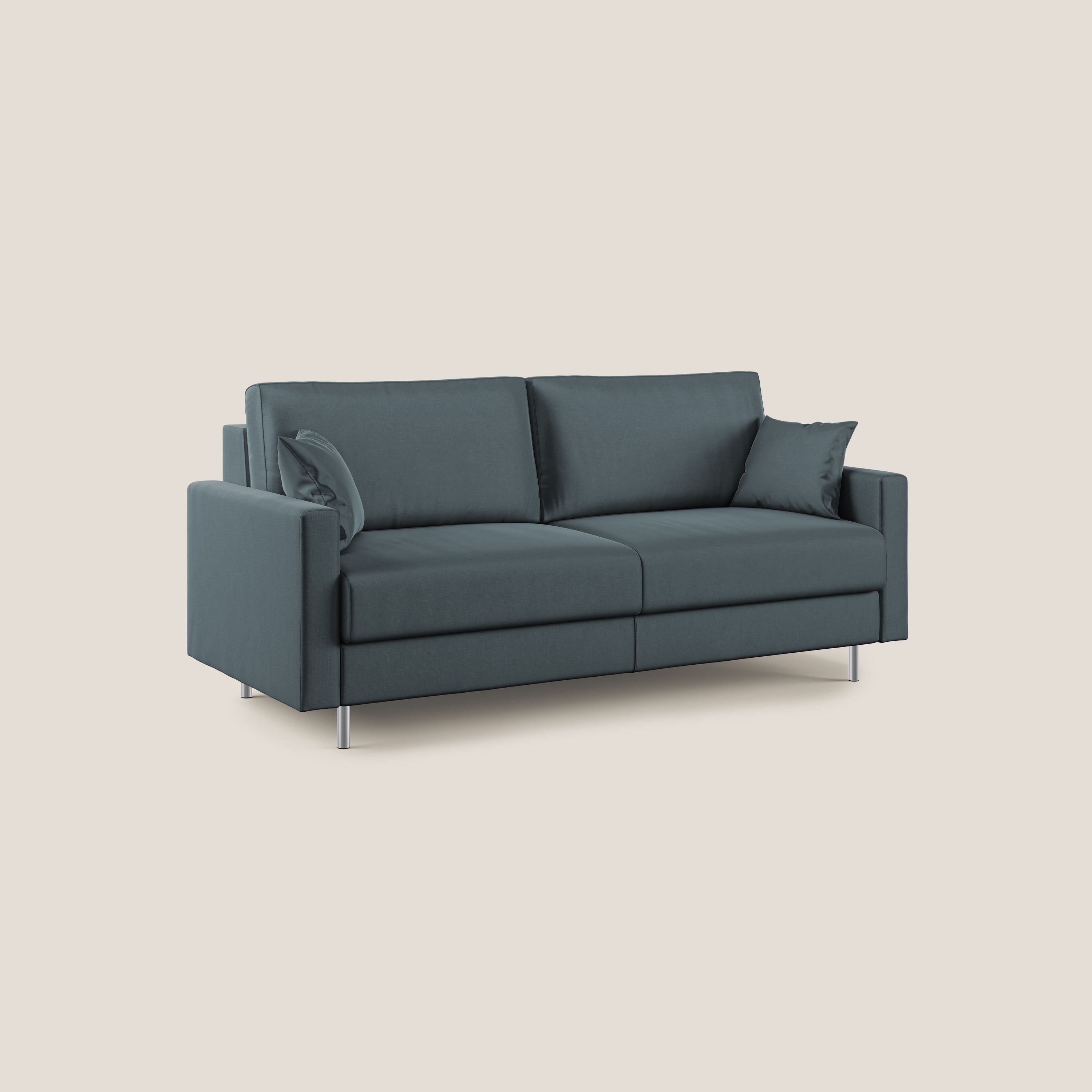 Andromeda divano letto matrimoniale in velluto morbido impermeabile T01 petrolio - divani.store