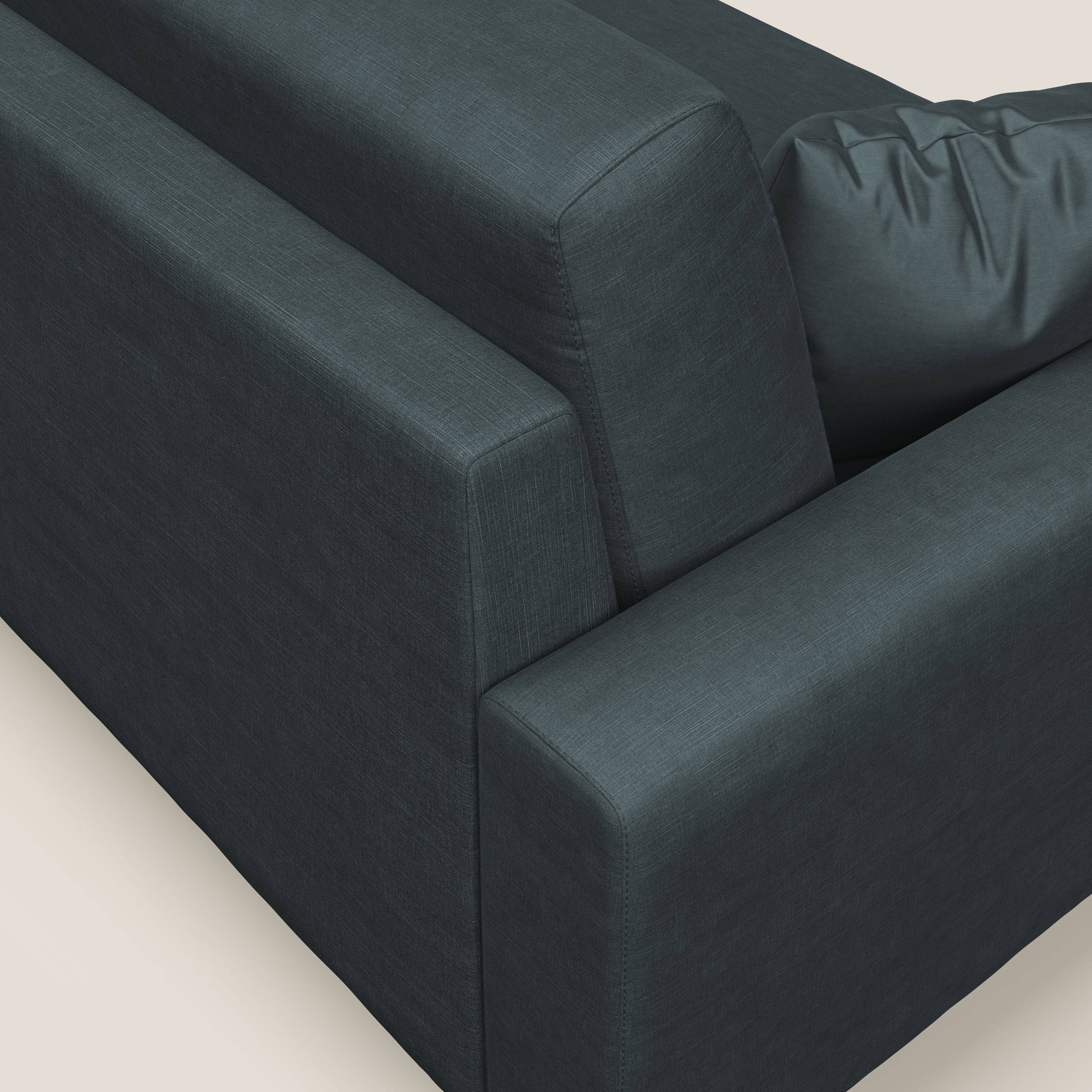 Arthur divano moderno in velluto morbido impermeabile T01 petrolio - divani.store