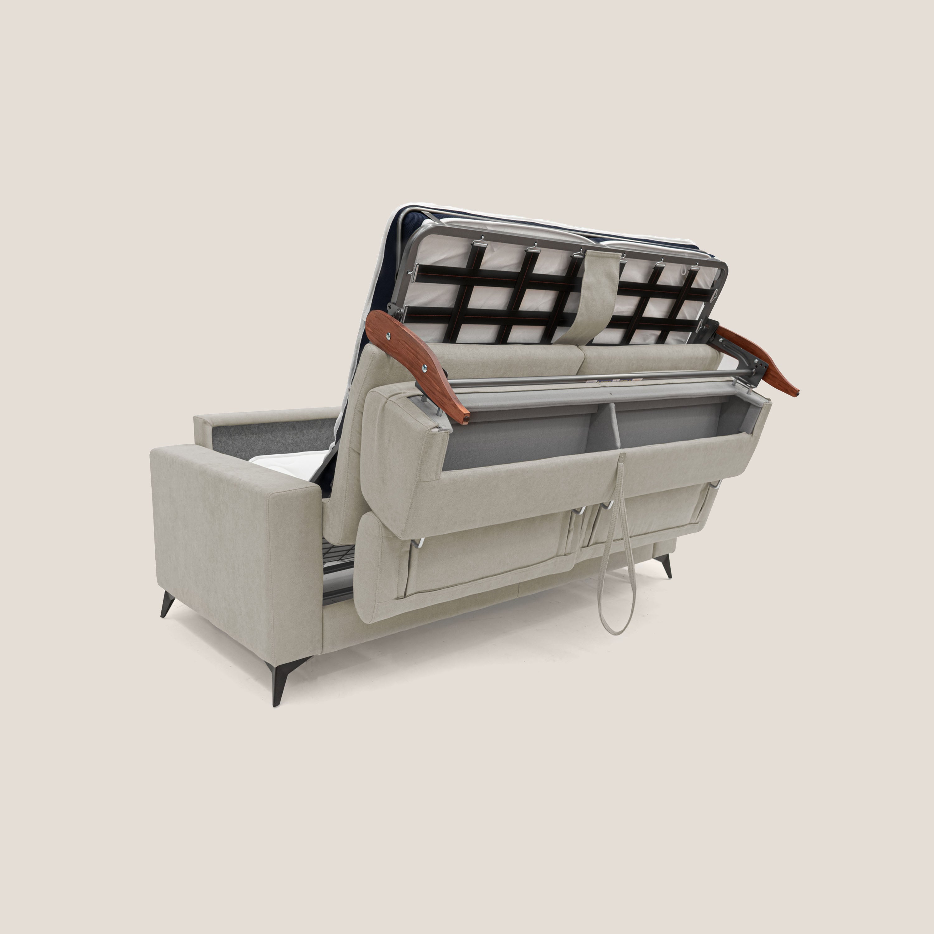 Pegaso divano letto con poggiatesta reclinabili e rivestimento T02 panna - divani.store