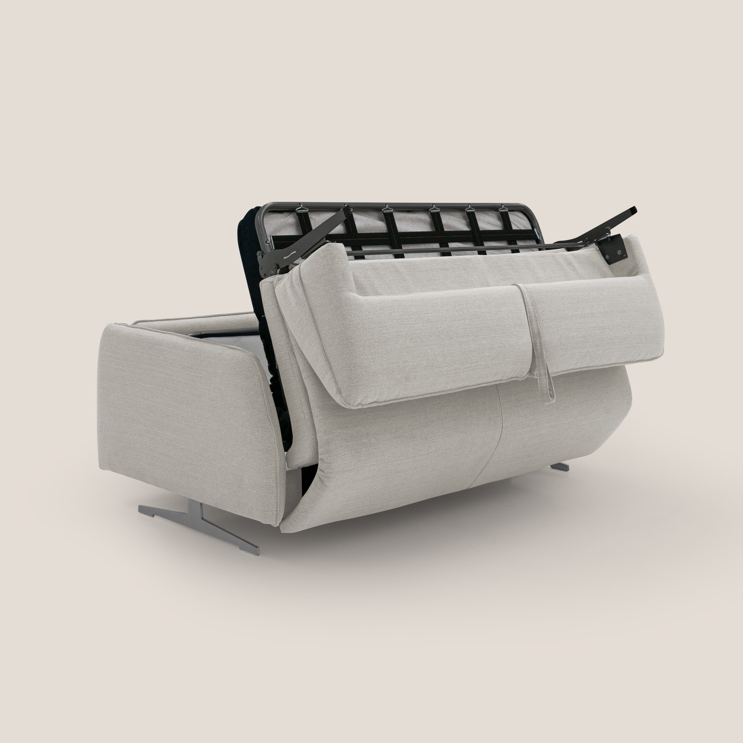 Texas Divano letto matrimoniale moderno in tessuto impermeabile T19 panna - divani.store