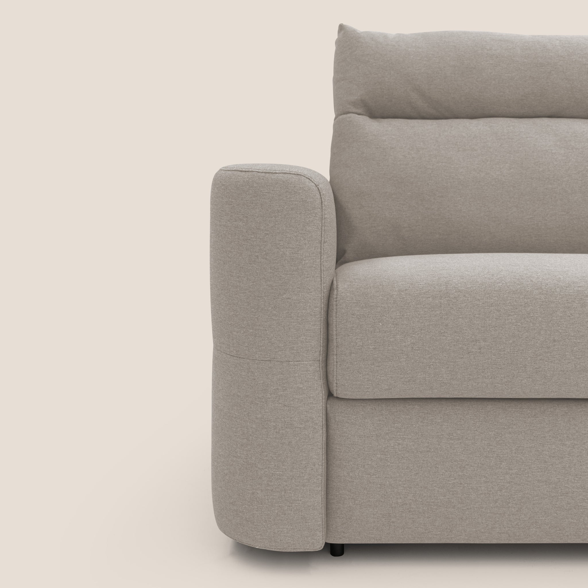 Cupido Schlafsofa 202 cm (mat. 140x197 cm) Matratze H18 aus wasserfestem, baumwollähnlichem Stoff T13 CREME