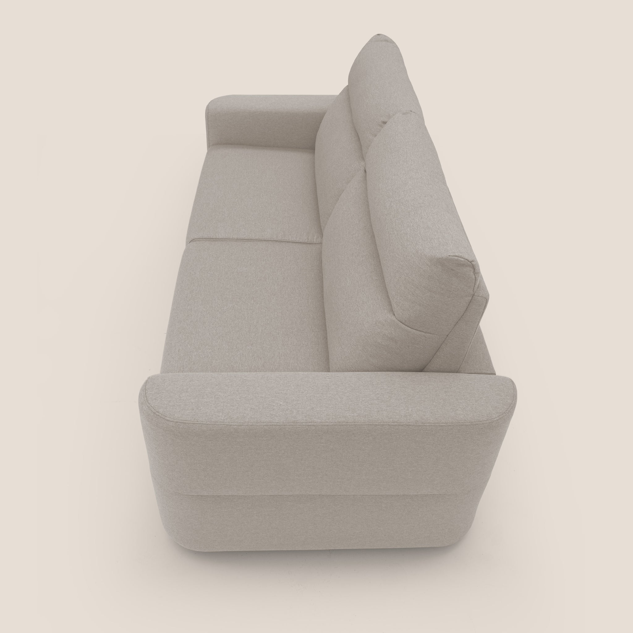 Cupido Schlafsofa 202 cm (mat. 140x197 cm) Matratze H18 aus wasserfestem, baumwollähnlichem Stoff T13 CREME