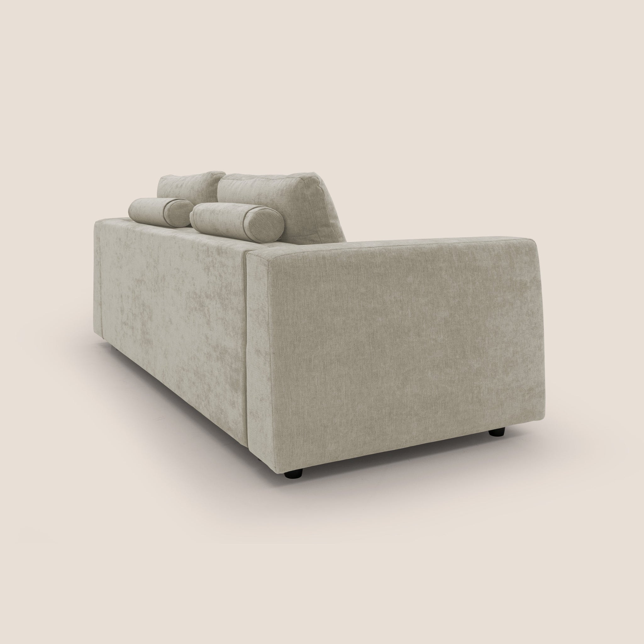 Freia Minimales Schlafsofa mit h15 cm Matratze und weichen Rückenlehnen aus wasserfestem Stoff T14