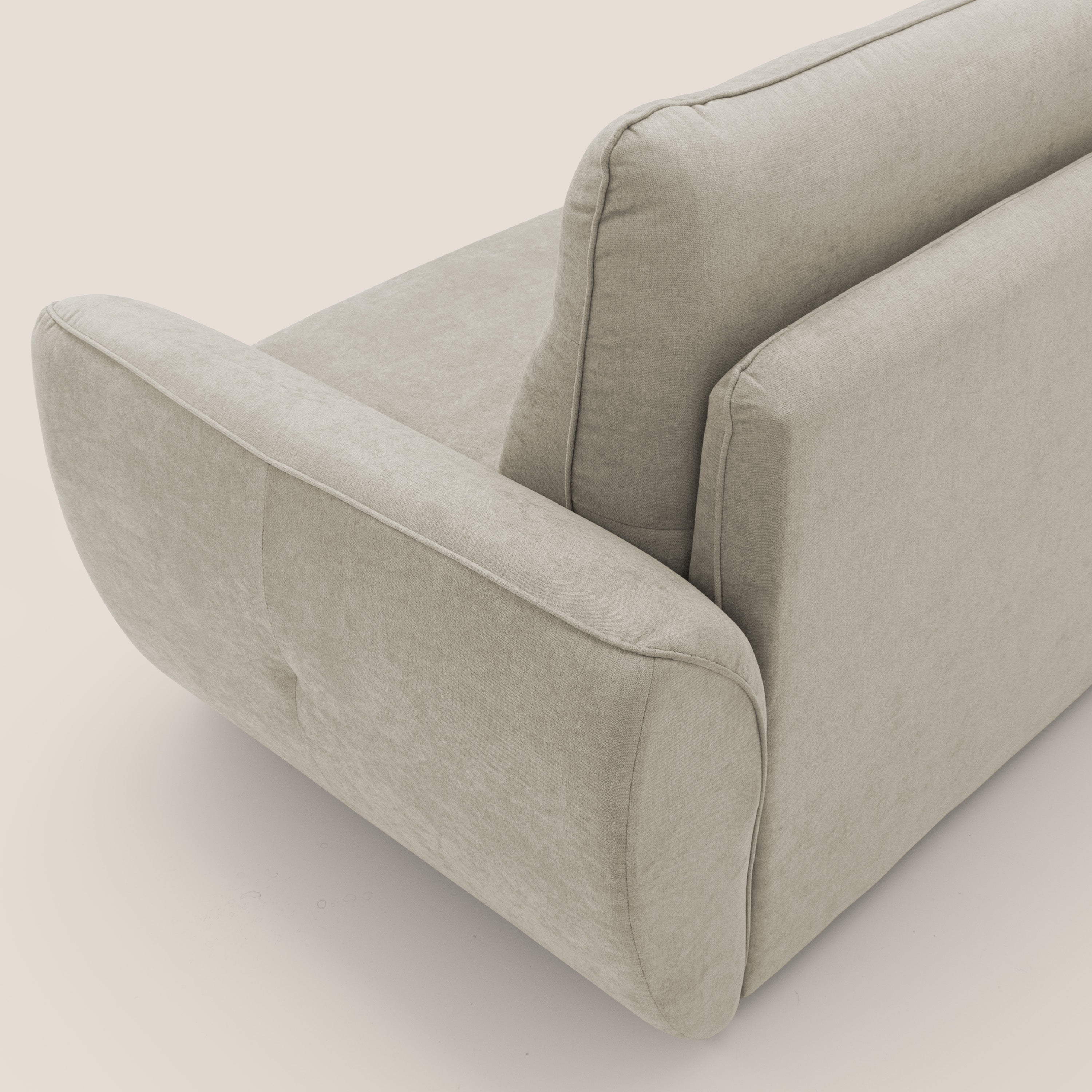 Zeus Divano letto scandinavo con schienale alto in tessuto impermeabile T02 panna - divani.store
