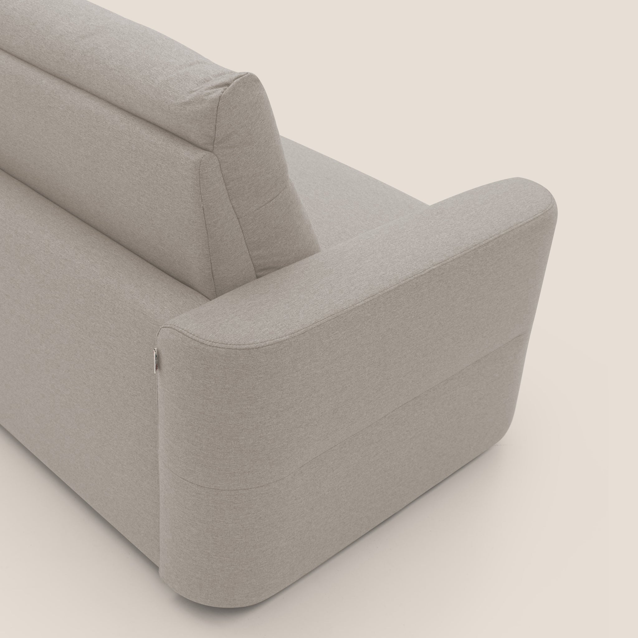 Cupido Schlafsofa 202 cm (mat. 140x197 cm) Matratze H18 aus wasserfestem, baumwollähnlichem Stoff T13 CREME