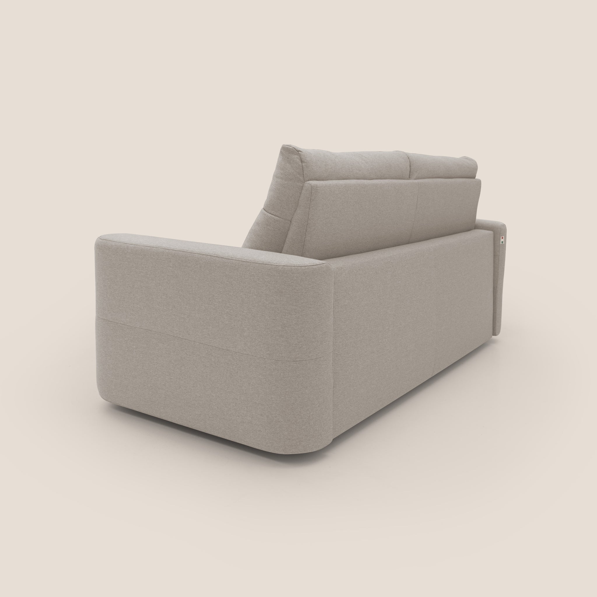 Cupido Schlafsofa 202 cm (mat. 140x197 cm) Matratze H18 aus wasserfestem, baumwollähnlichem Stoff T13 CREME