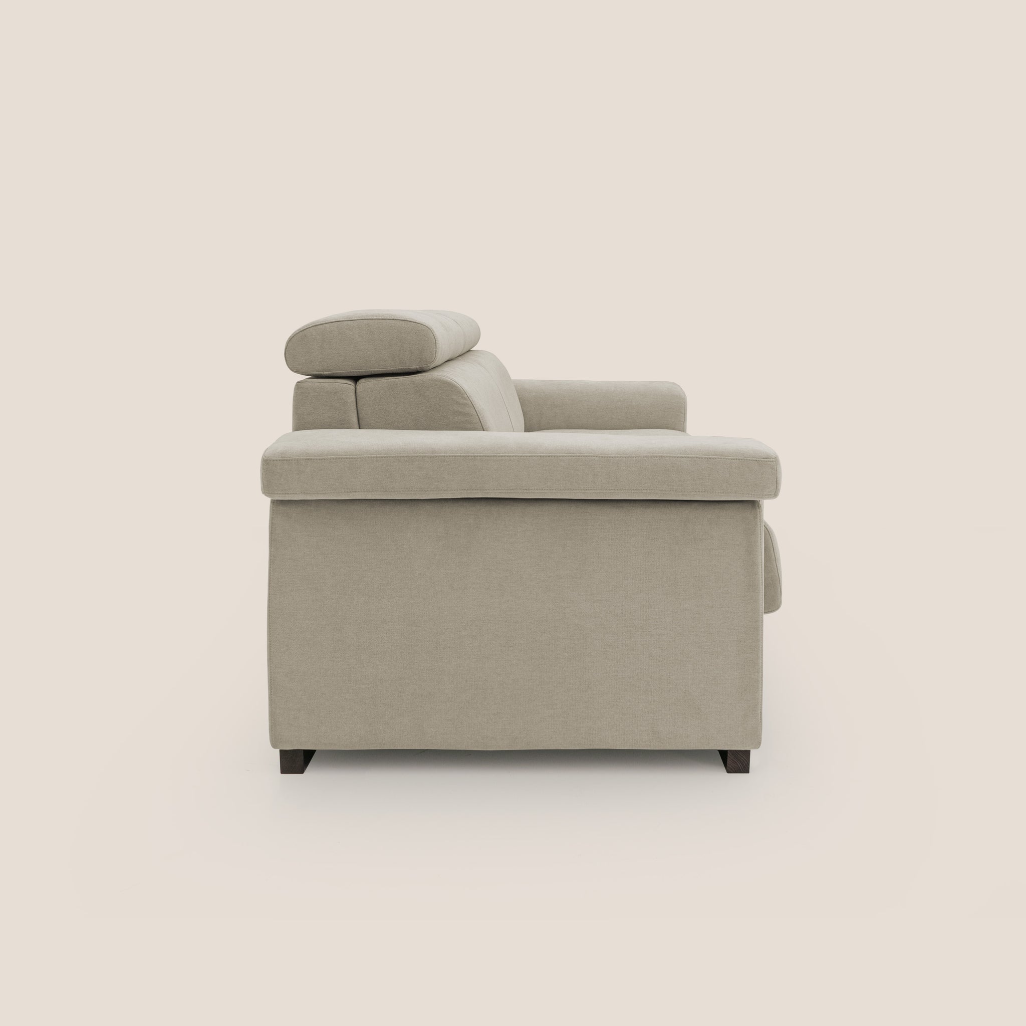 Bjorn Schlafsofa 220 cm (mat. 140x197 cm) mit H18 cm Matratze aus wasserfestem Stoff T02 CREME