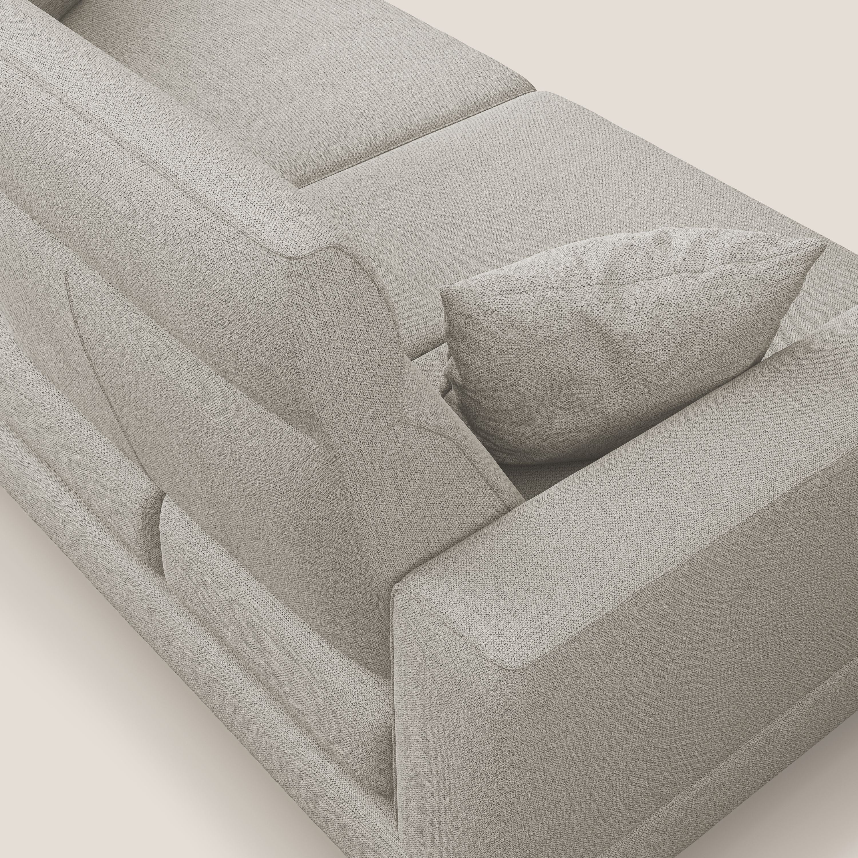 Slide Divano con schienali traslanti e poggiatesta in tessuto simil cotone impermeabile T19 panna - divani.store