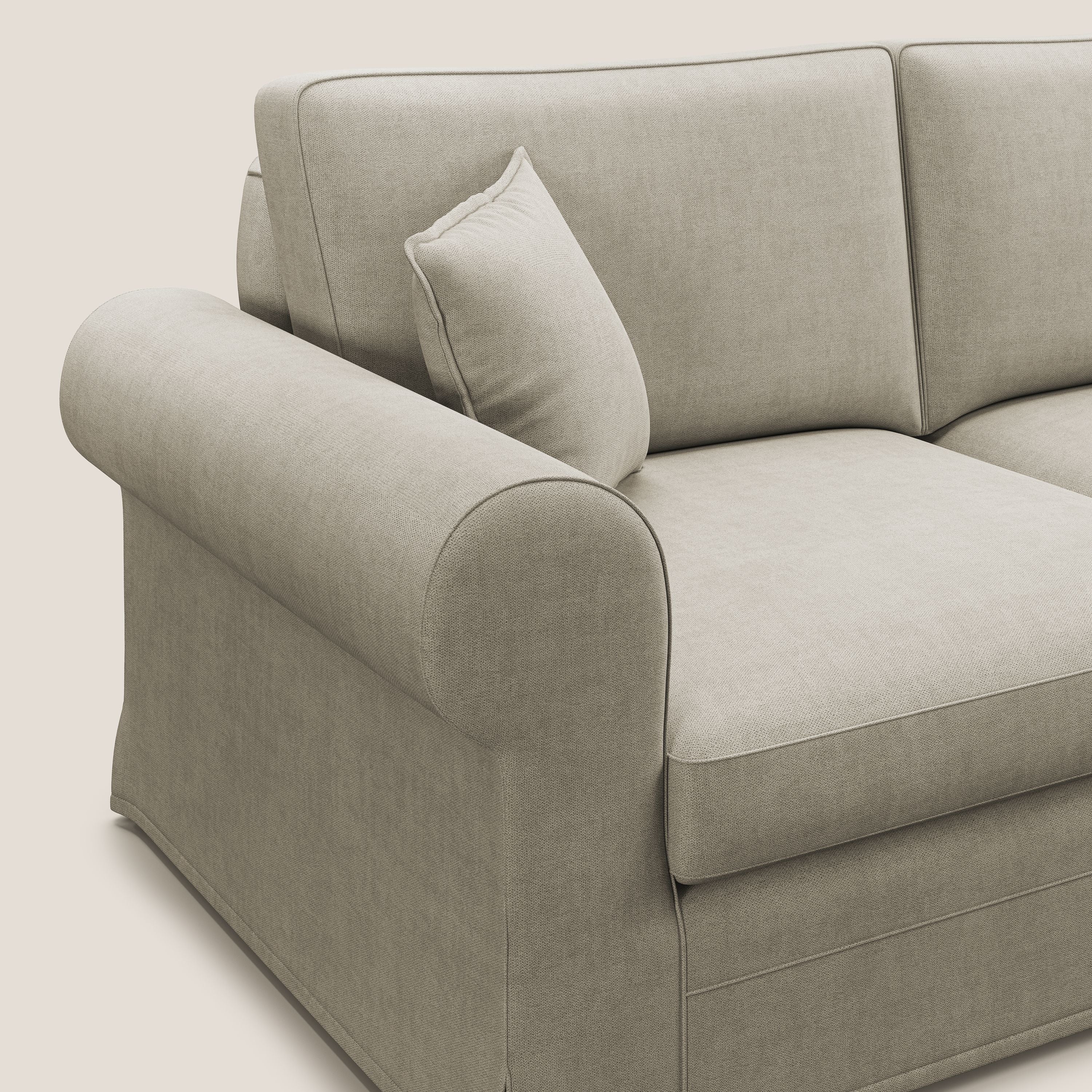 Lady divano classico in piuma d'oca realizzato con tessuto impermeabile T02 panna - divani.store