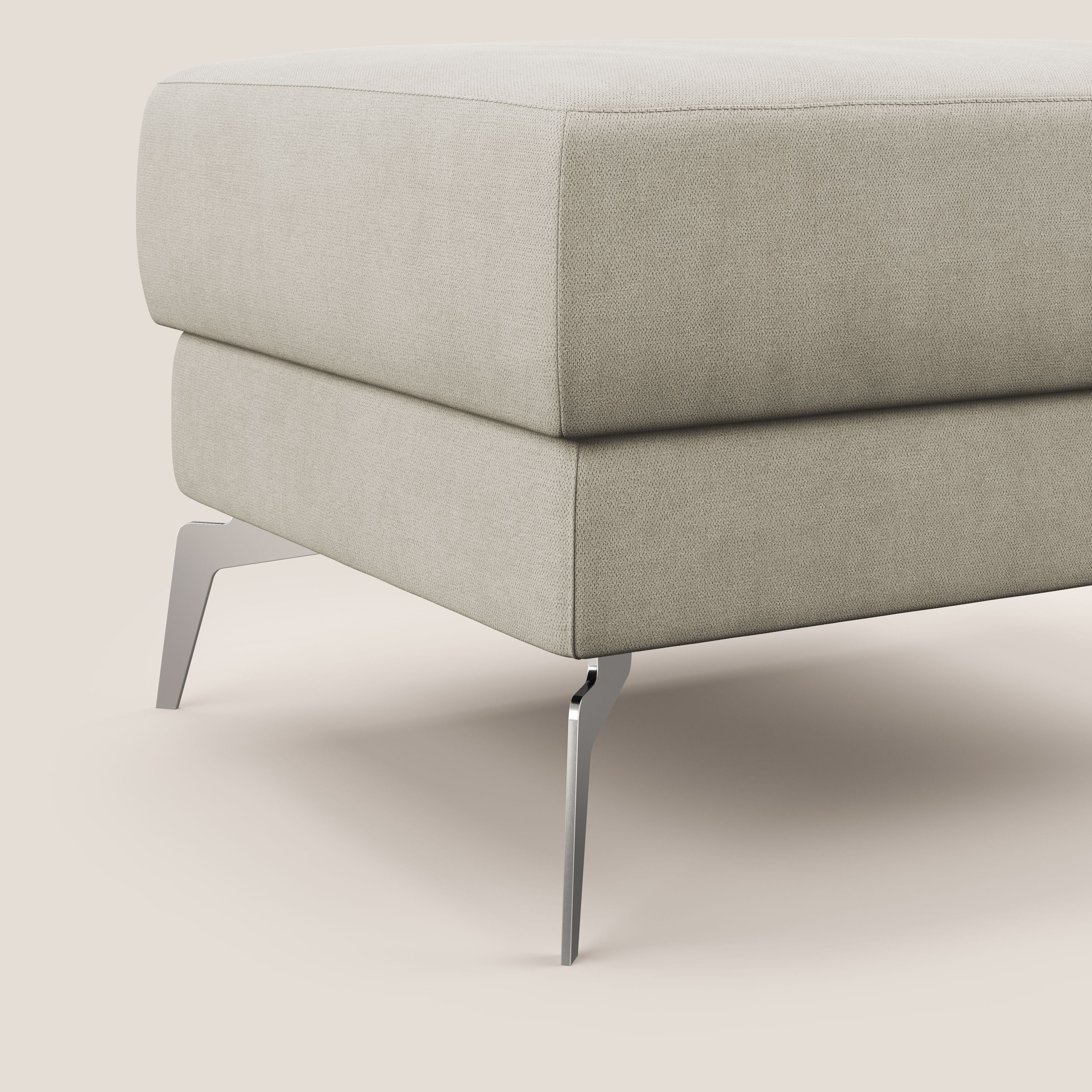 Star Pouf con piedini alti in tessuto impermeabile T02 panna - divani.store